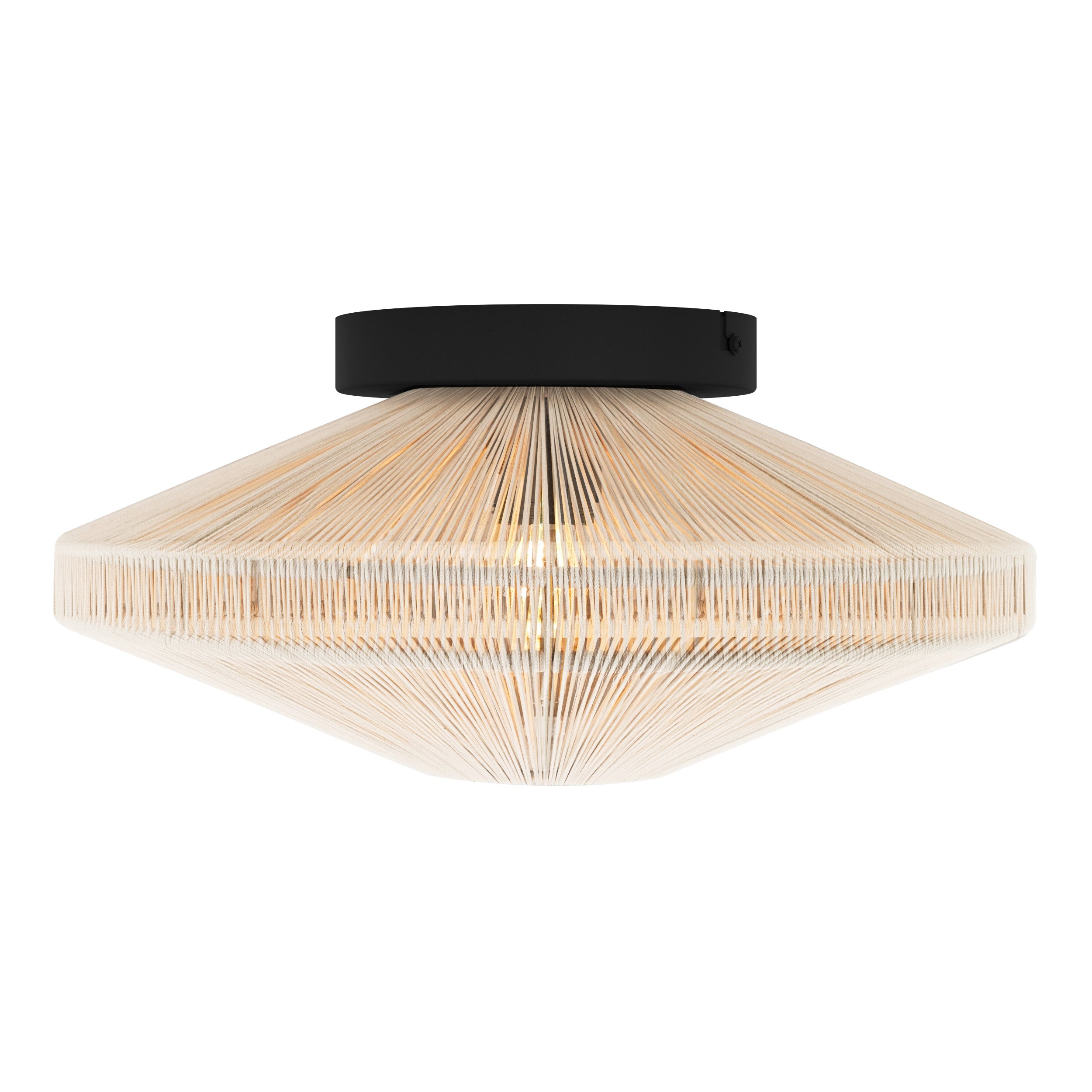 EGLO plafondlamp Midsumer - e27 - ø 38 cm - zwart/crème - textiel