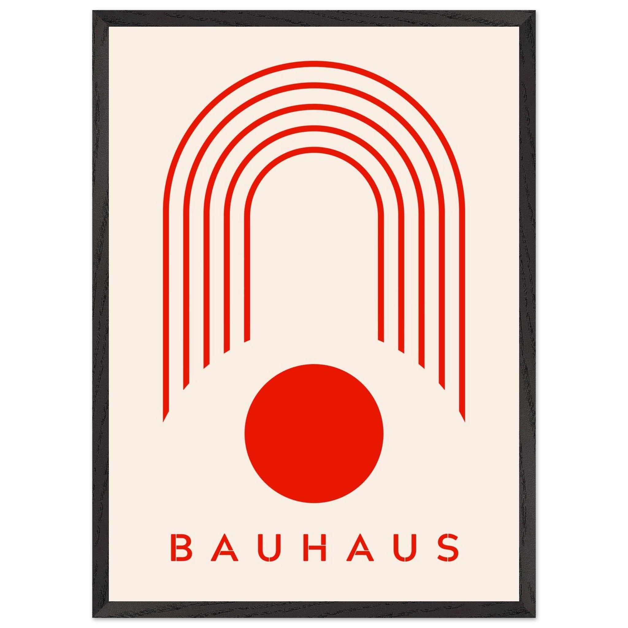 Artfulprints Poster met Lijst Bauhaus - Red arches  - 50x70 cm - Rood