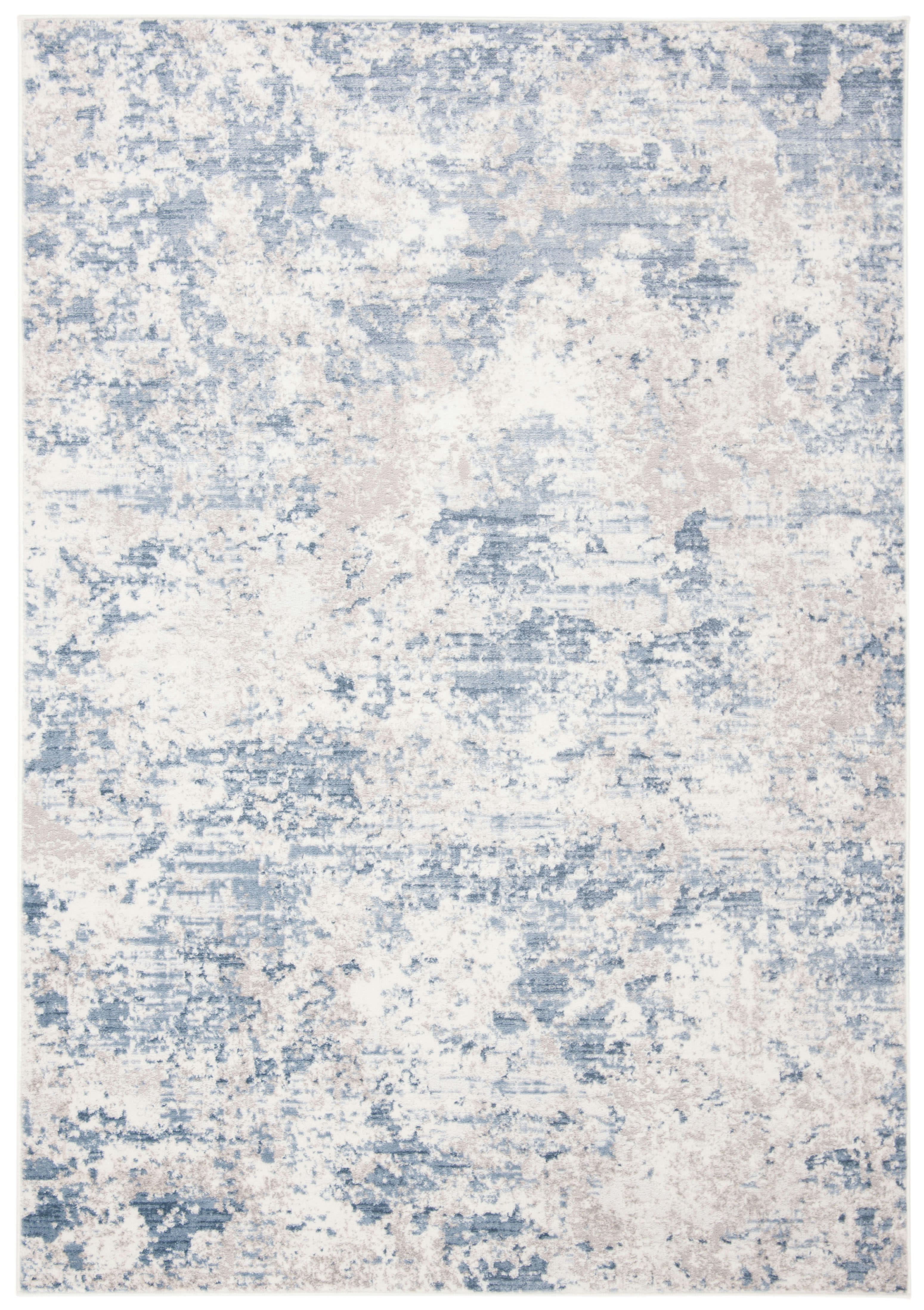 AMELIA - Tapis de salon interieur en gris & bleu, 160 x 229 cm