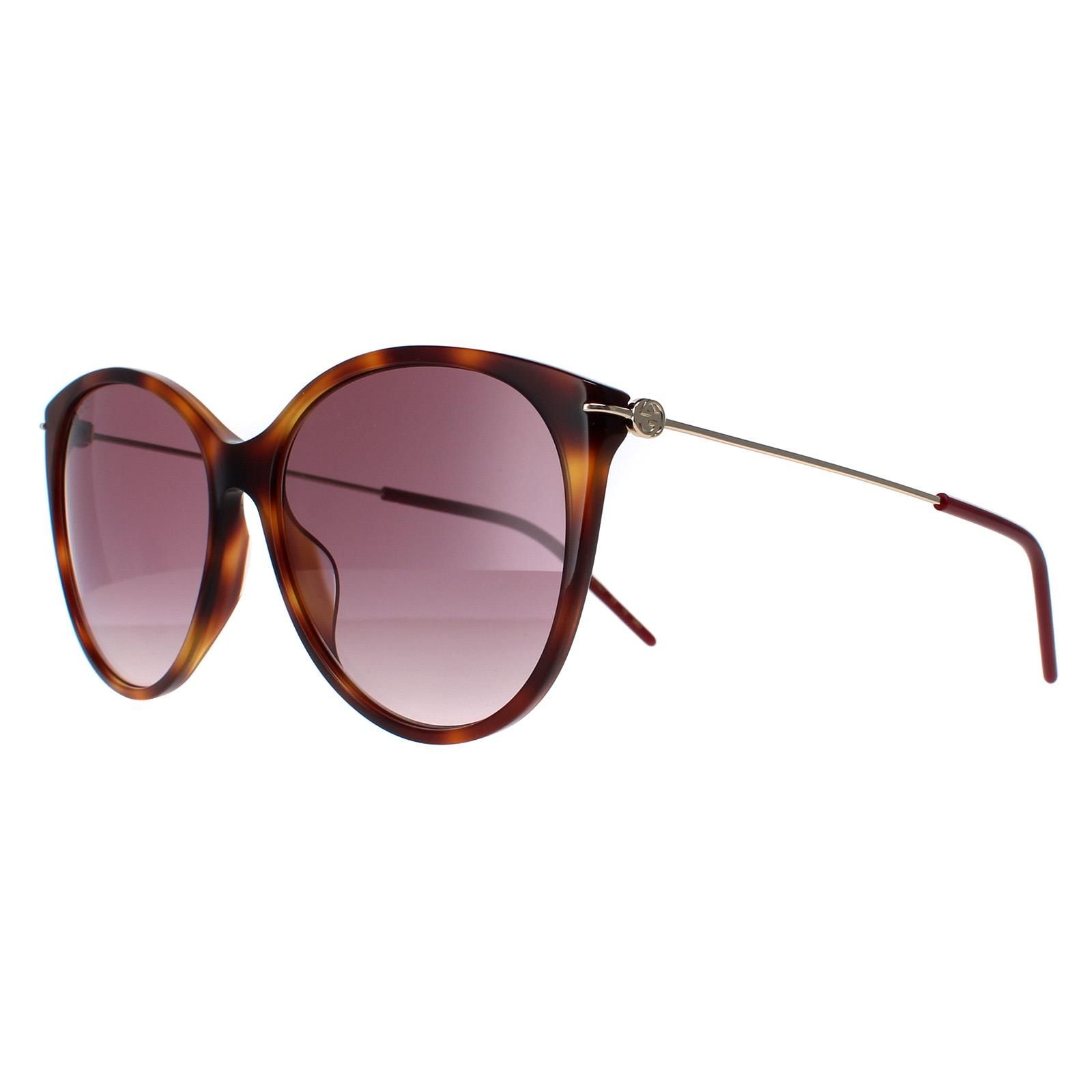 Gucci Cat Eye Havana Gold Red Gradient GG1268S