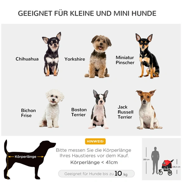 Hundeanhänger, BxHxL: 54,5 x 106,5 x 109,5 cm