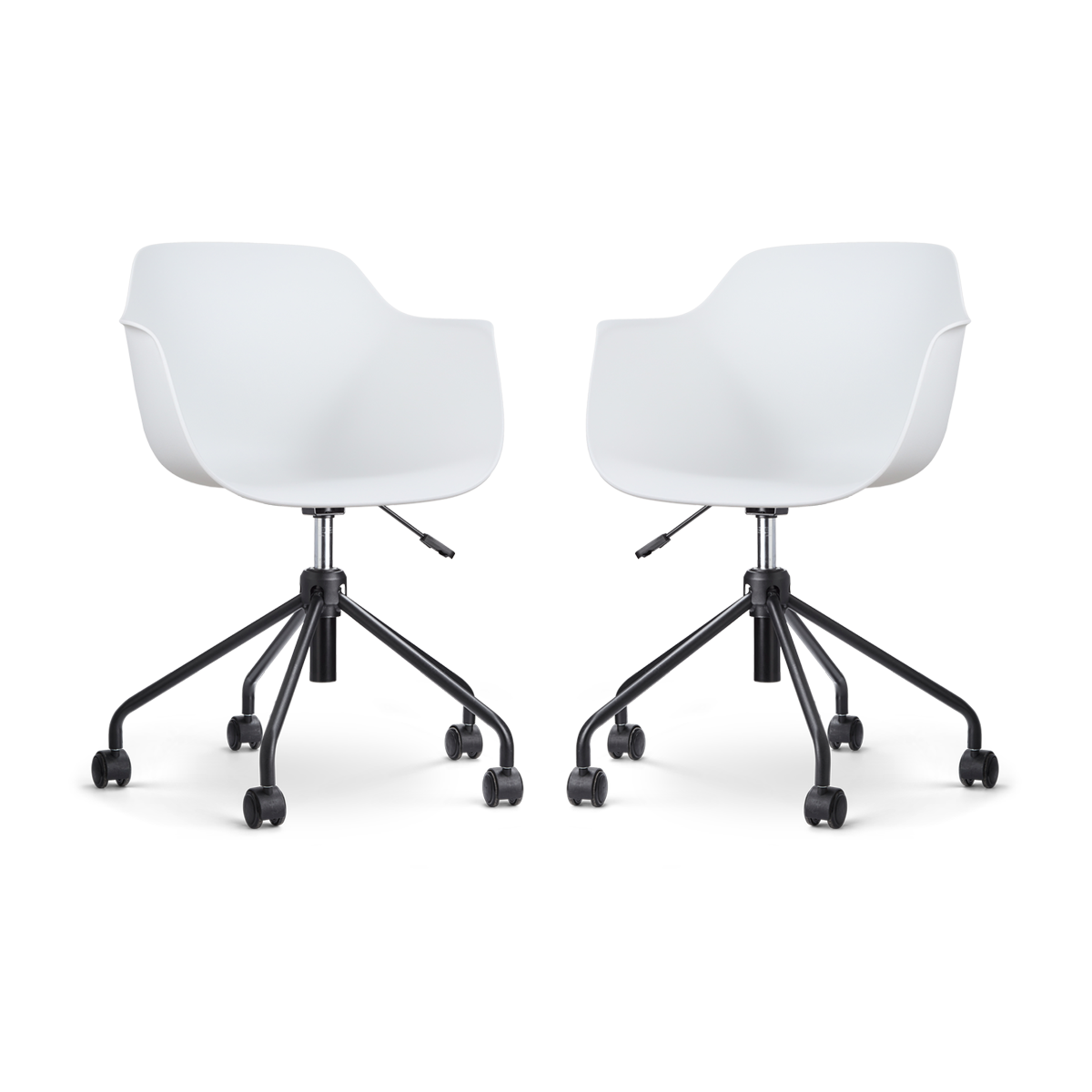 Nolon Nout-Puk Bureaustoelen Set van 2 - Wit - Zwart Onderstel