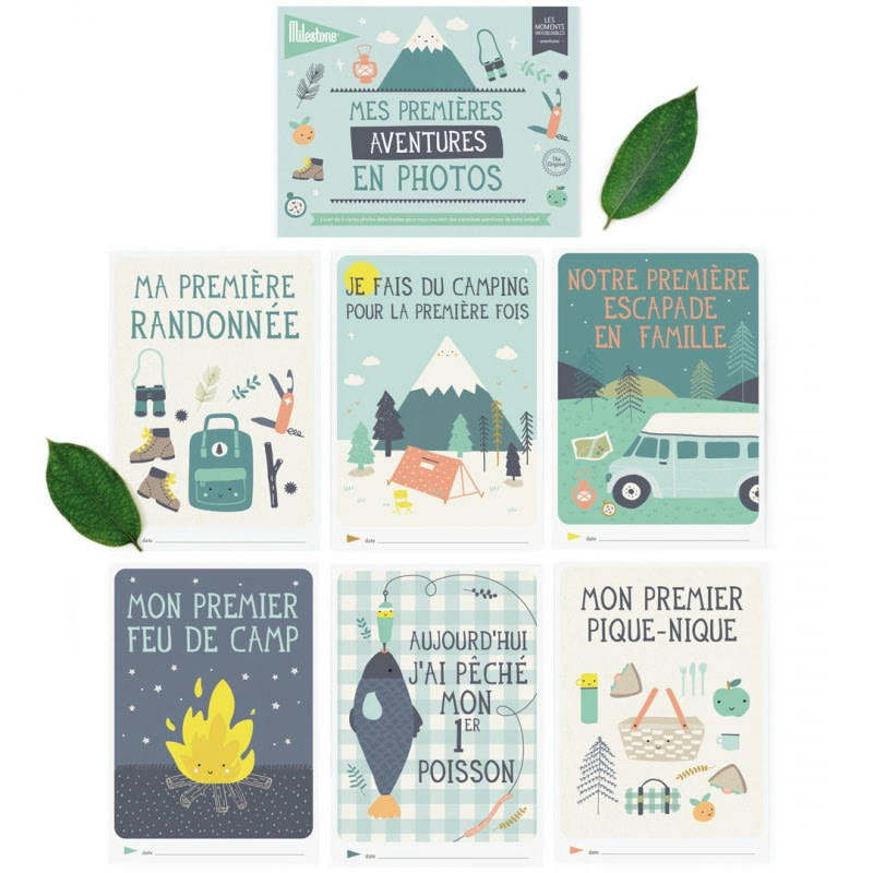 - Lot de 6 cartes étapes Mes premières aventures en photos
