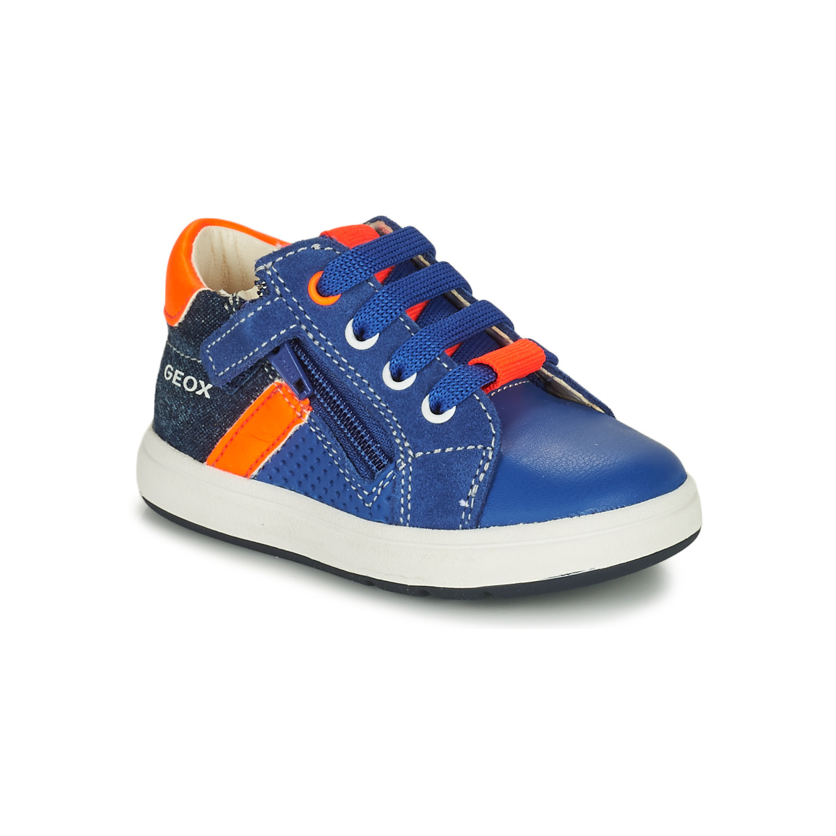 Geox - B BIGLIA B. B - NAPPA+DENIM SL - Blue / Orange
