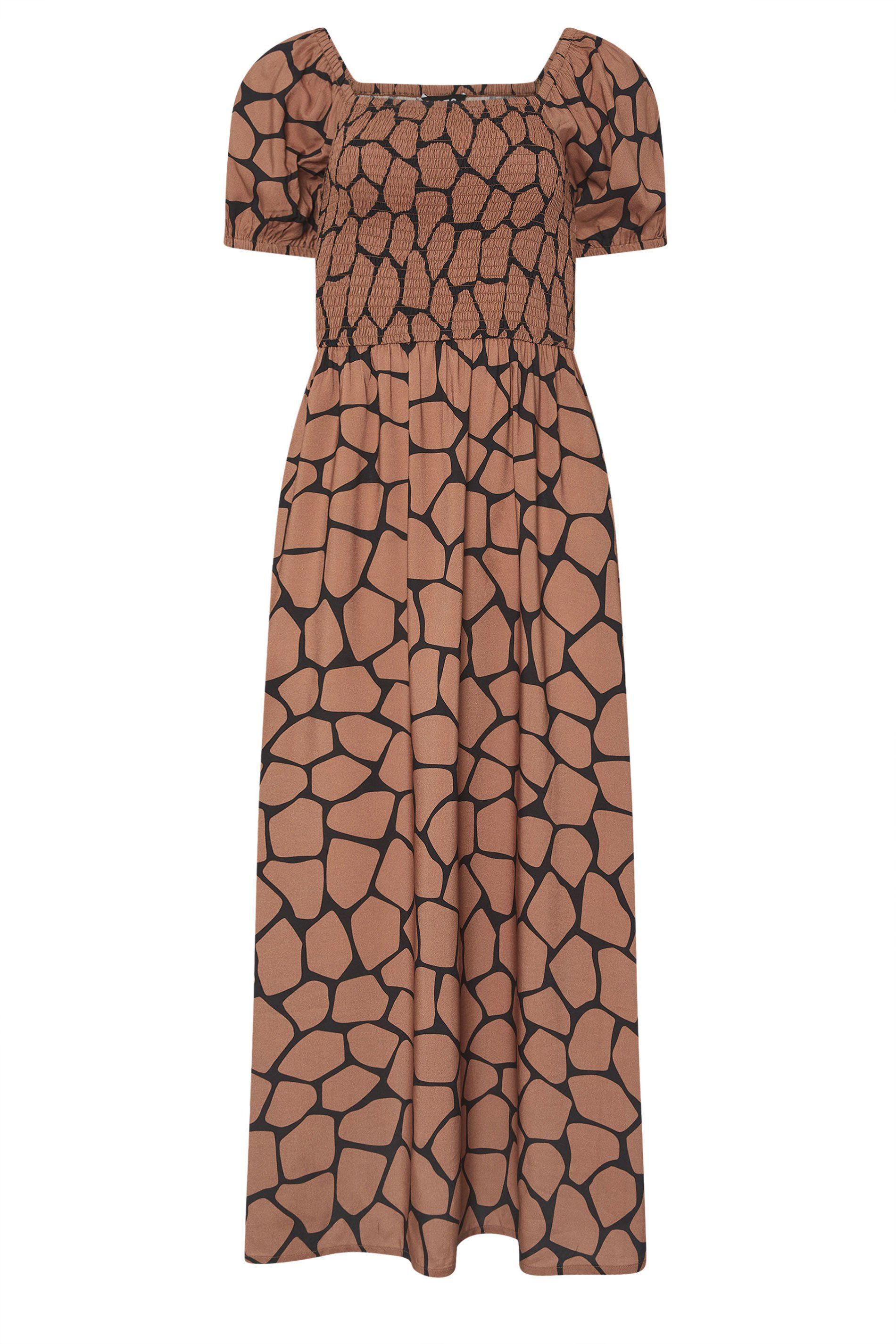 Long Tall Sally Tall Giraffe Shirred Midi Dress