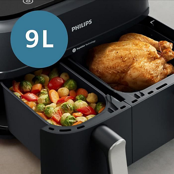 Friteuse sans huile PHILIPS - Airfryer NA351/00 - Double cuve 9L - 8 programmes de cuisson - 2750W