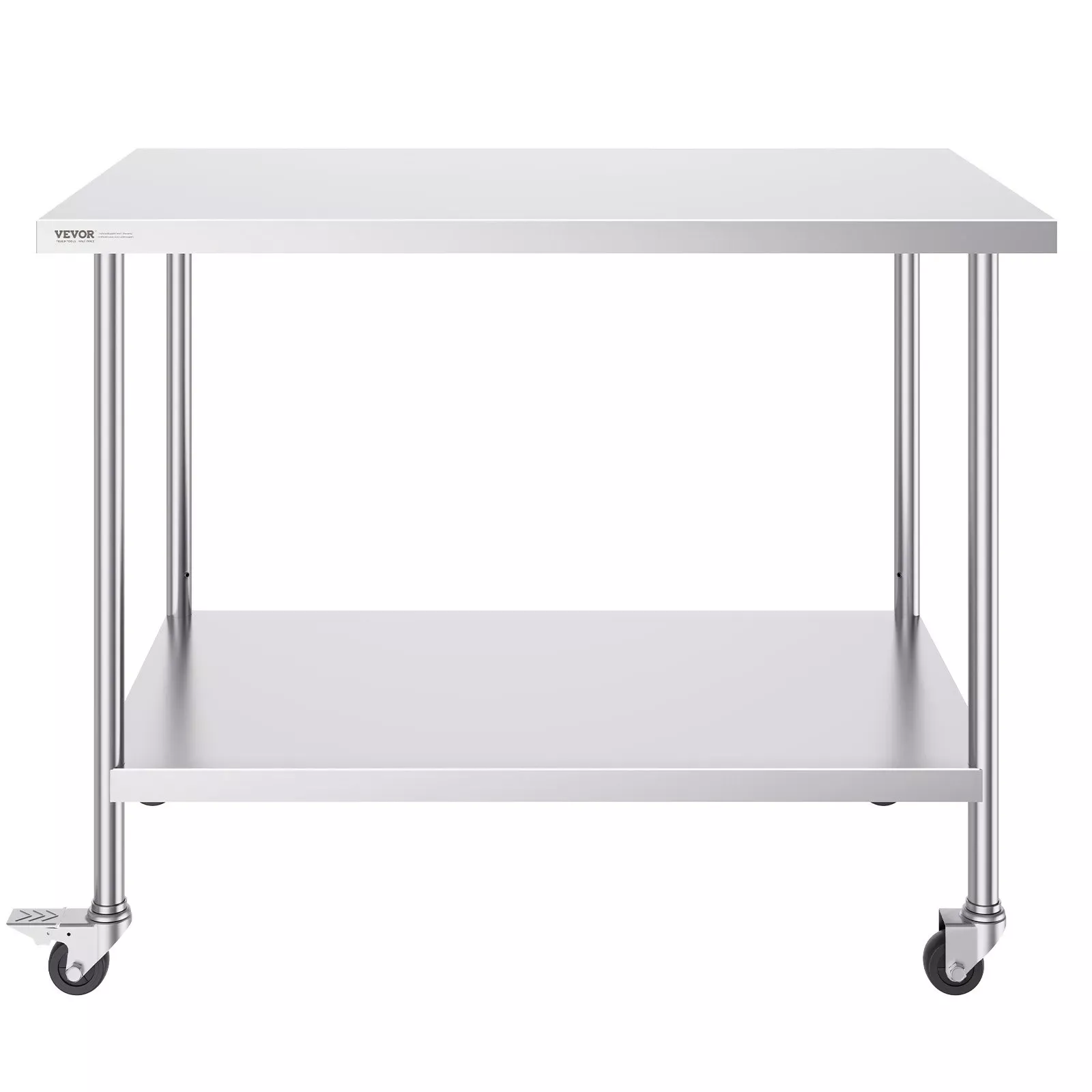 Stół roboczy blat gastronomiczny nierdzewny – 76,2 x 152,4 cm z 4 kołami