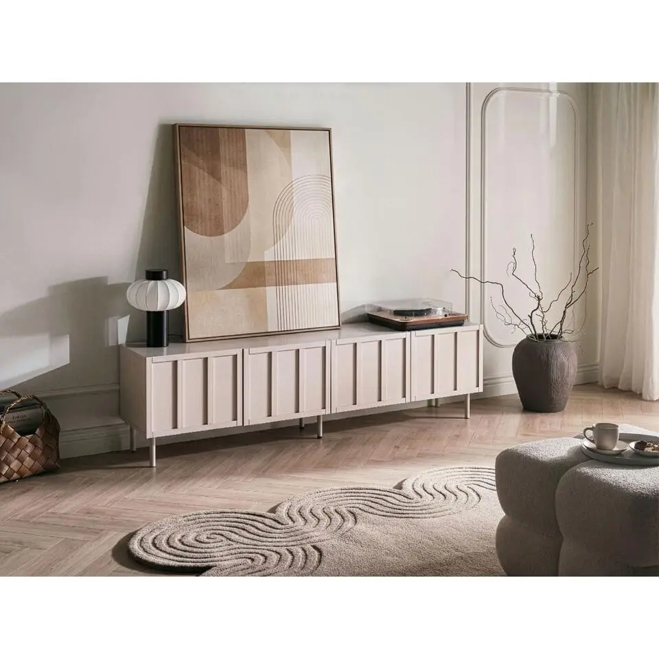 CLUNES - TV-meubel - Lichtbeige - MDF