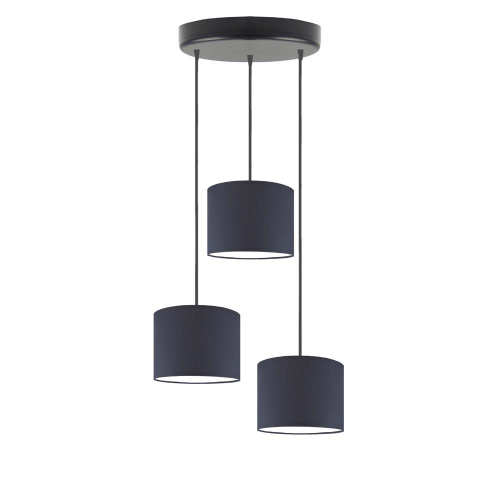 Lampa wisząca 3 punkty PUEBLO Czarny/ Granatowy