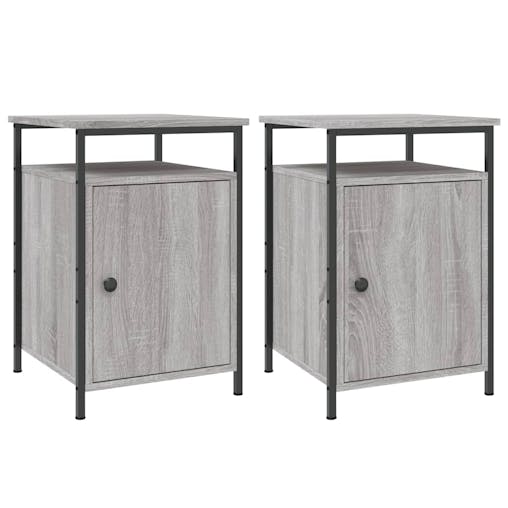 NNEVL Bedside Cabinets 2 pcs Grey Sonoma 40x42x60 cm Engineered Wood