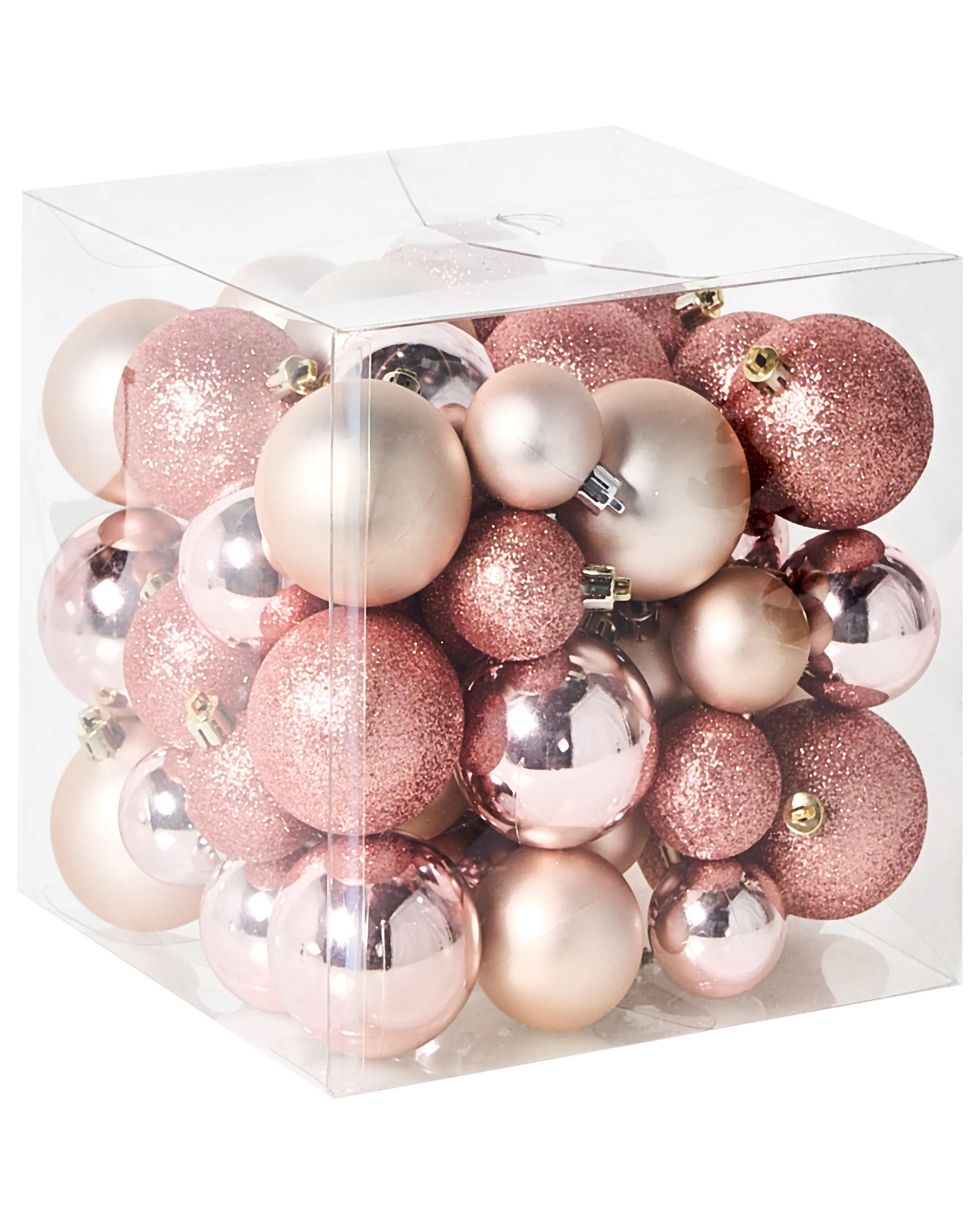 Set of 60 Baubles TYIN Pink