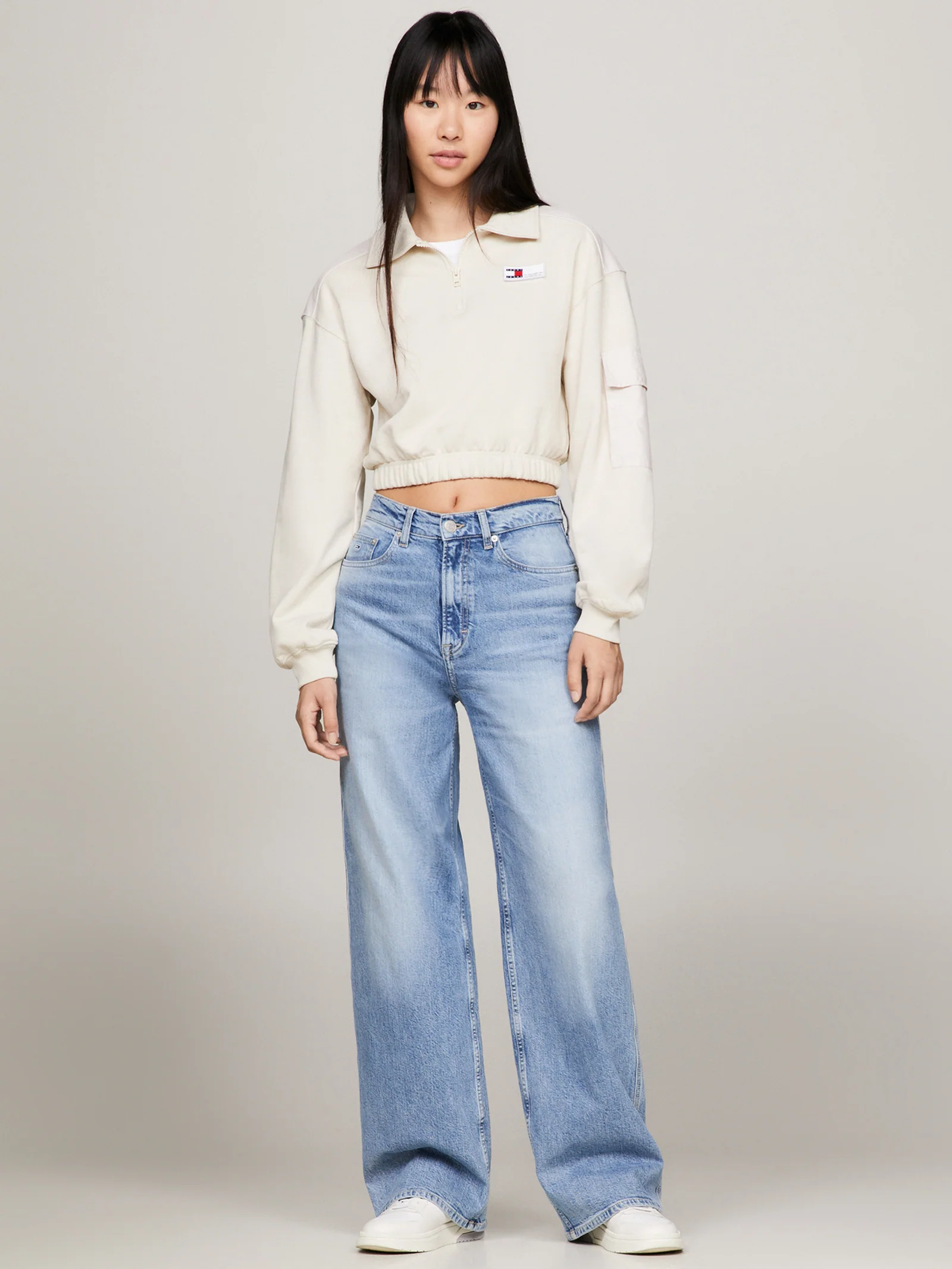 Quarter-Zip Cropped Fit Sweatshirt