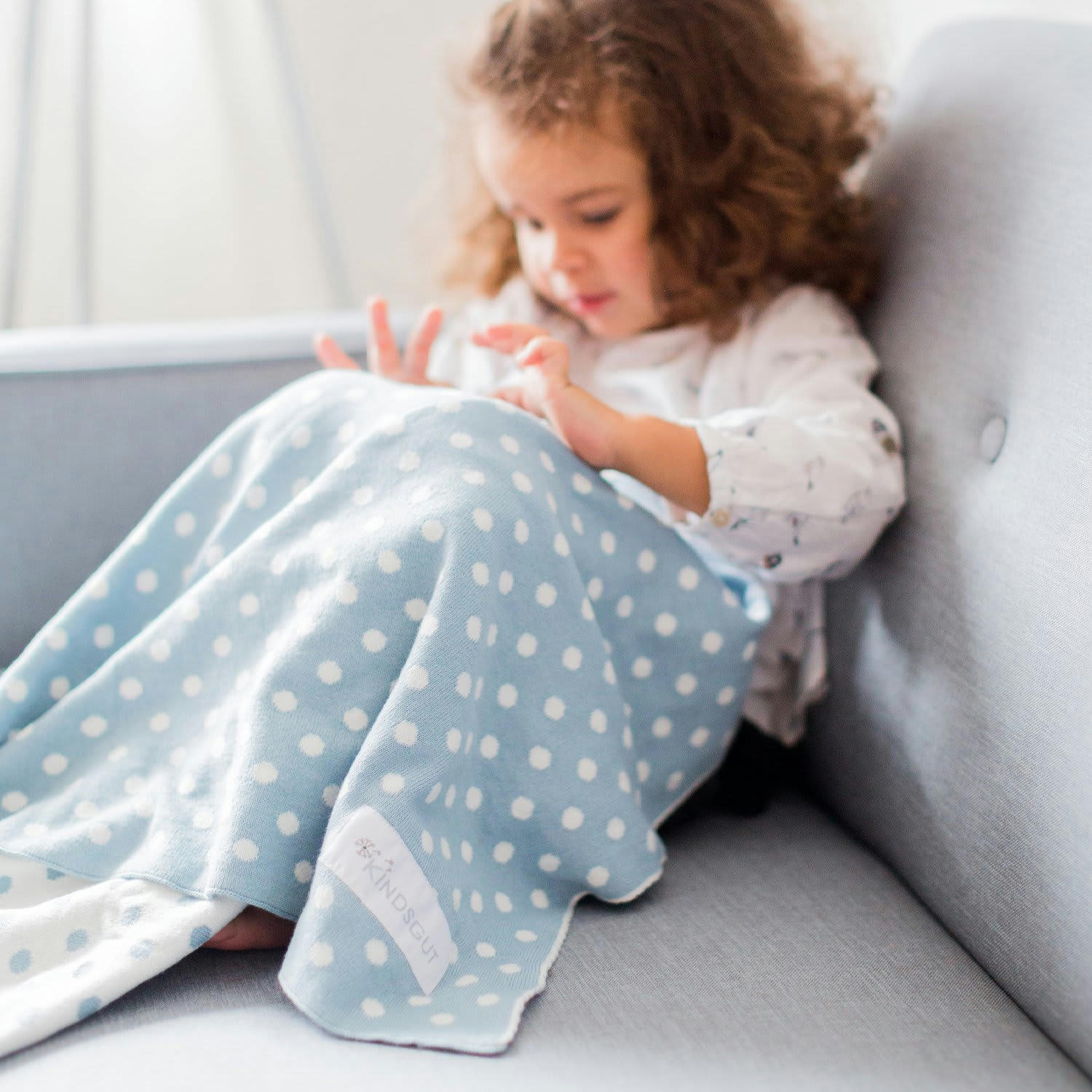 POINTS - Couverture bébé tricotée ultra-douce 100% coton