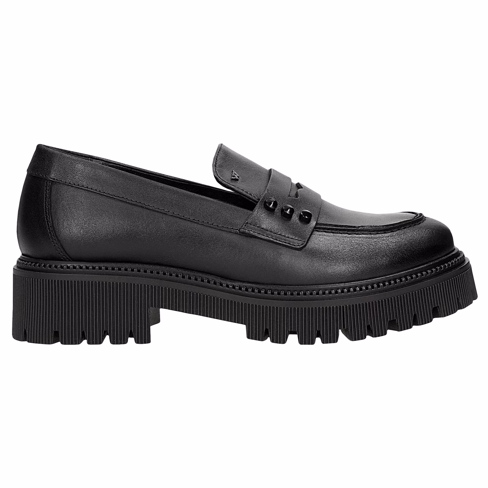 Czarne skórzane mokasyny penny loafers