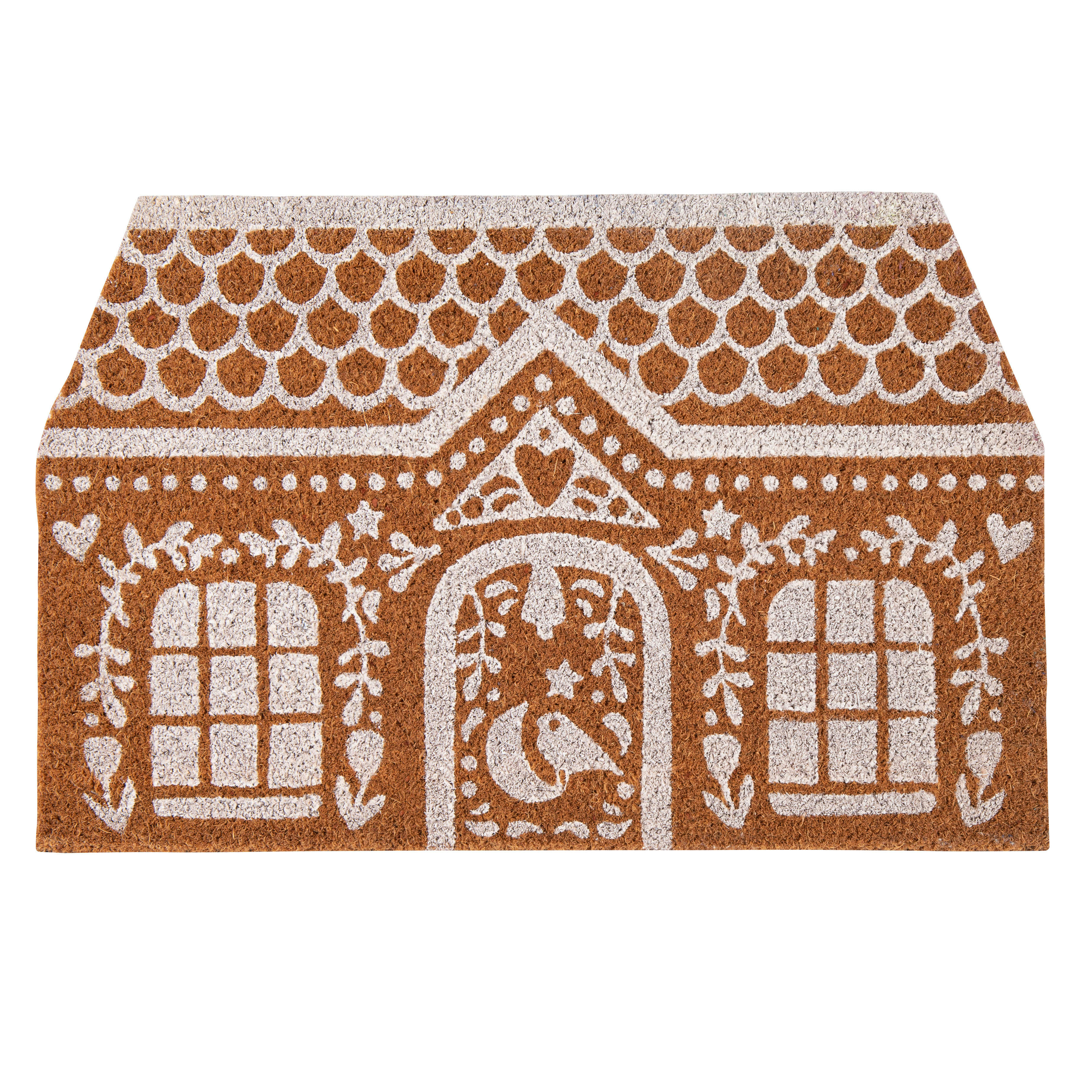 NOLHOM - Paillasson maison en fibre de coco beige 40x60