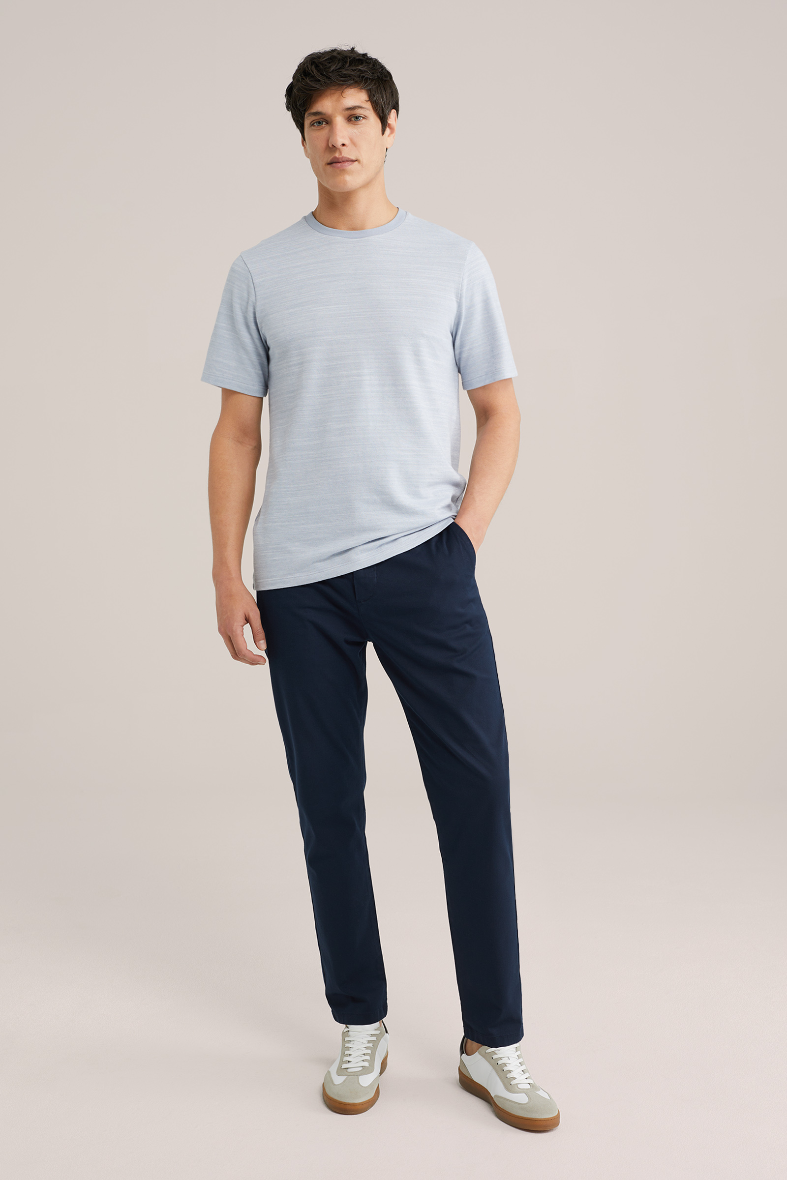 Heren Regular fit fijngebreid T-shirt