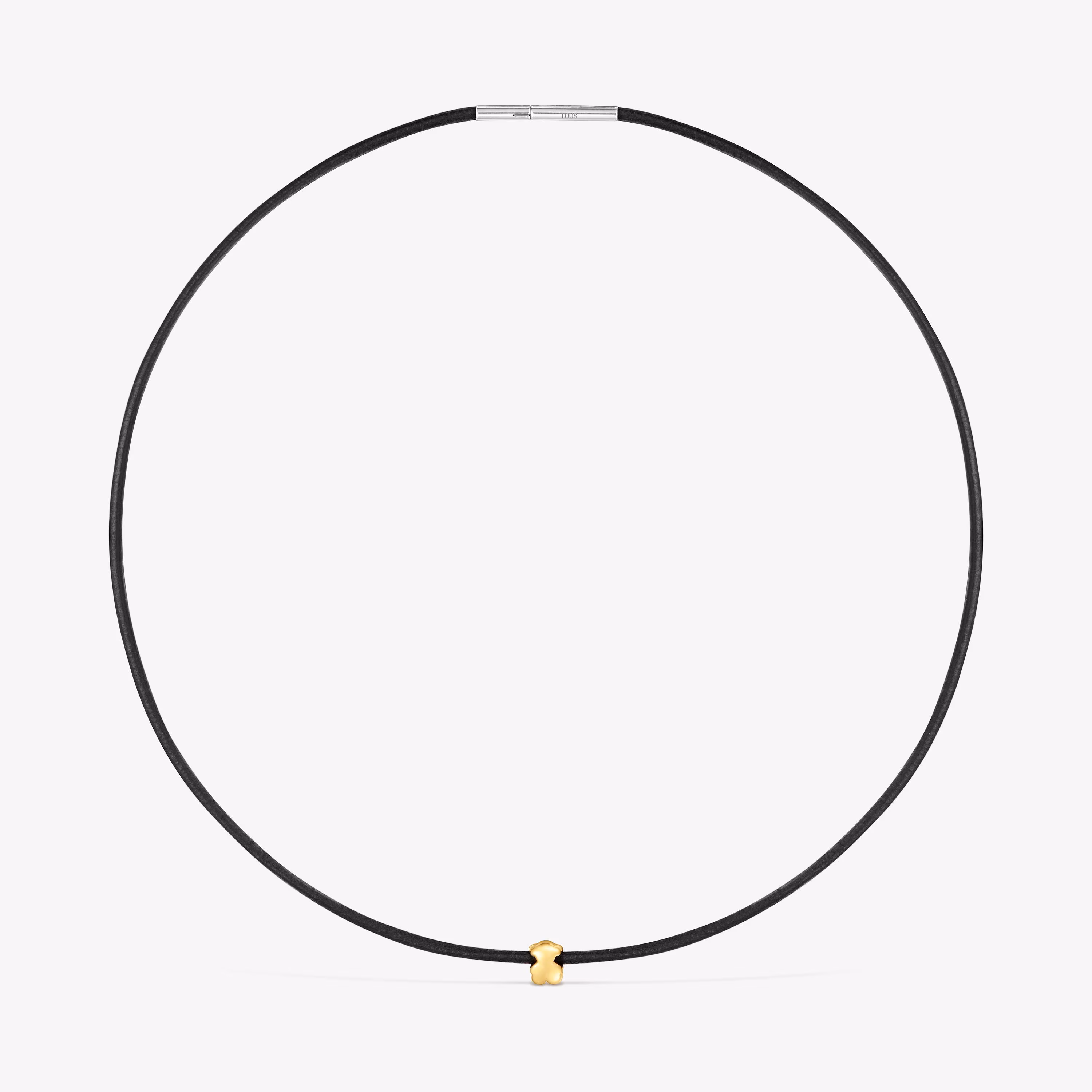 Collar oso de oro 14 kt y caucho Bold Motif