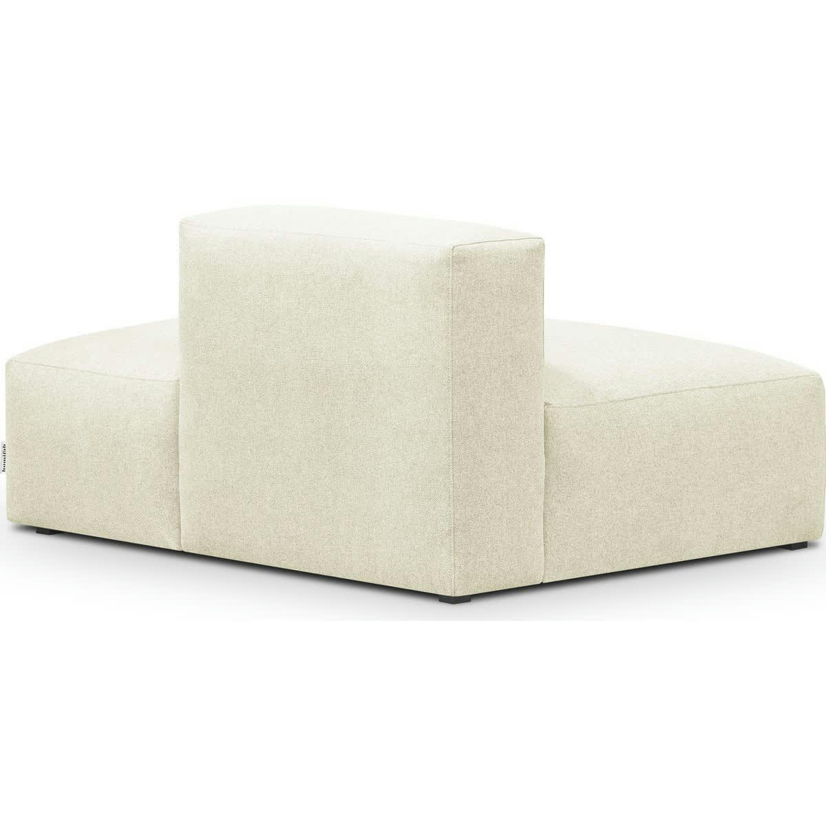 MODULO NEW - Module d'angle ouvert à droite 2 places en tissu ivoire