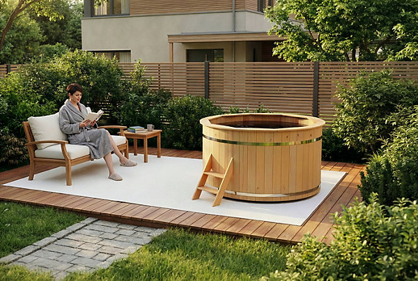 Bain nordique - Bergen FinnTherm, 18x18m dim ext (cas échéant incl débord de toit) naturel, épaisseur paroi : 3,2m² total