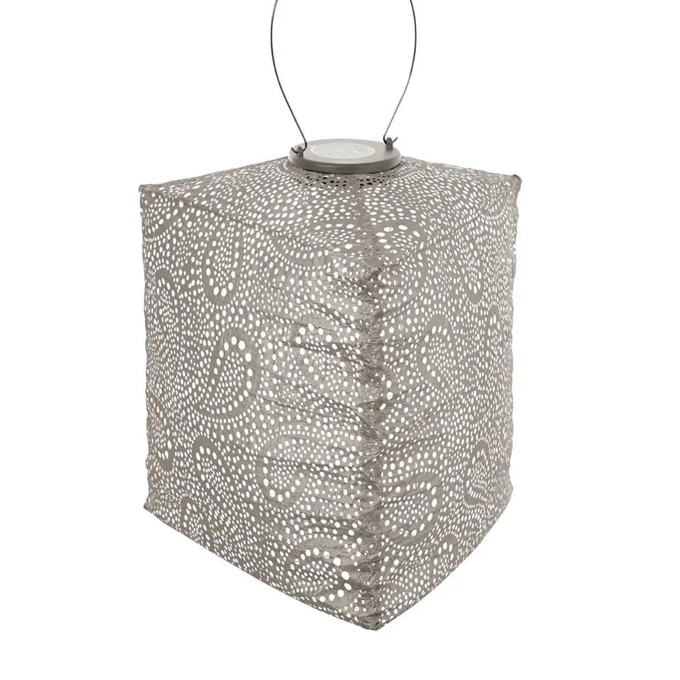 LUMIZ Solar Lampion Paisley Triangle - 28 cm - Licht Taupe