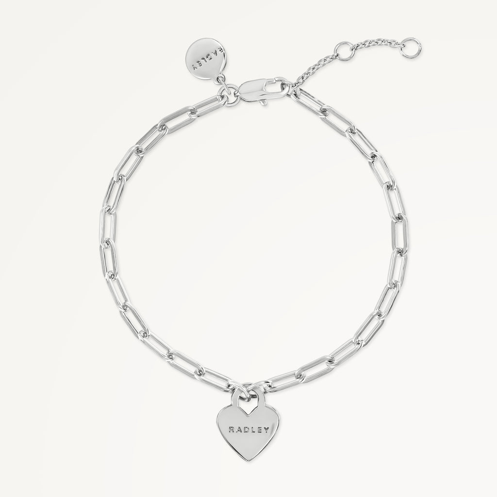 SELSEY STREET HEART CHARM BRACELET SILVER