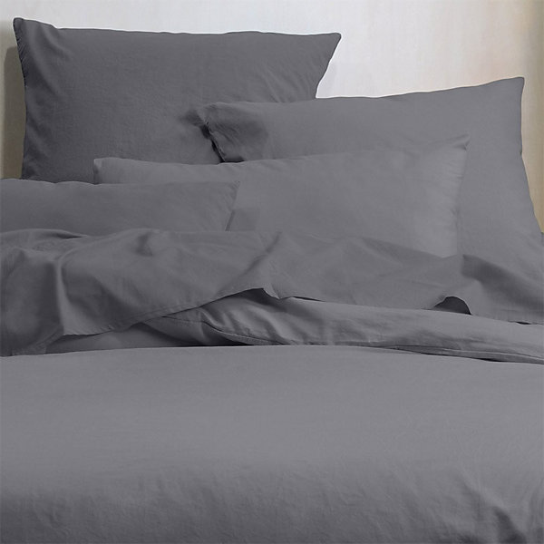 Housse de couette 240x220 Horizon ardoise 100% coton bio 57 fils