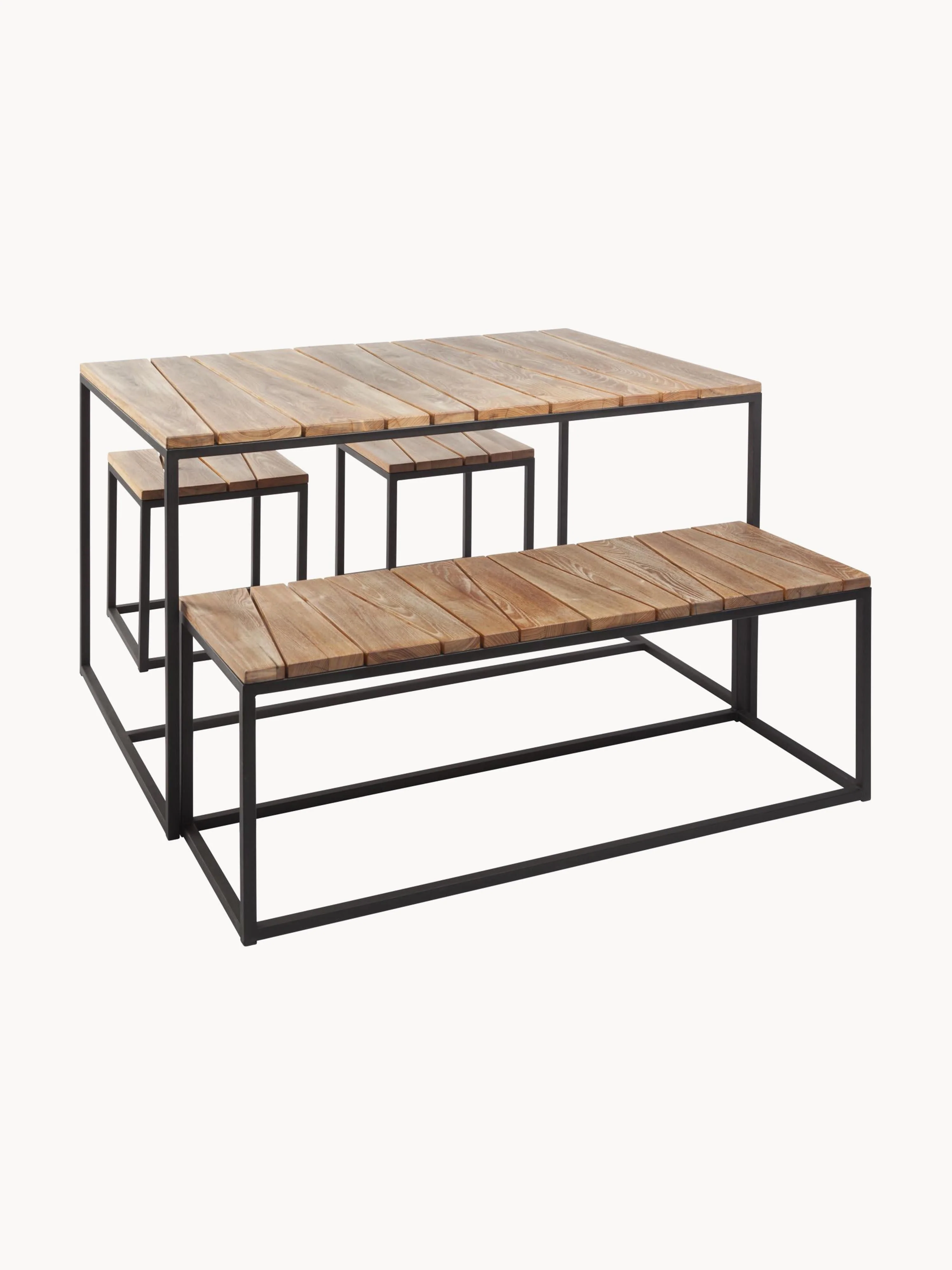 Gartenmöbel-Set Alois aus Robinienholz, 4er-Set