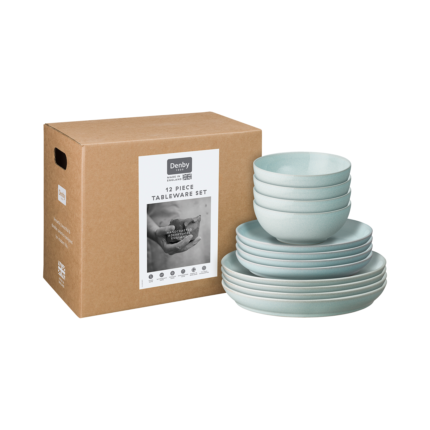 Elements Jade Light Green 12 Piece Dinner Set