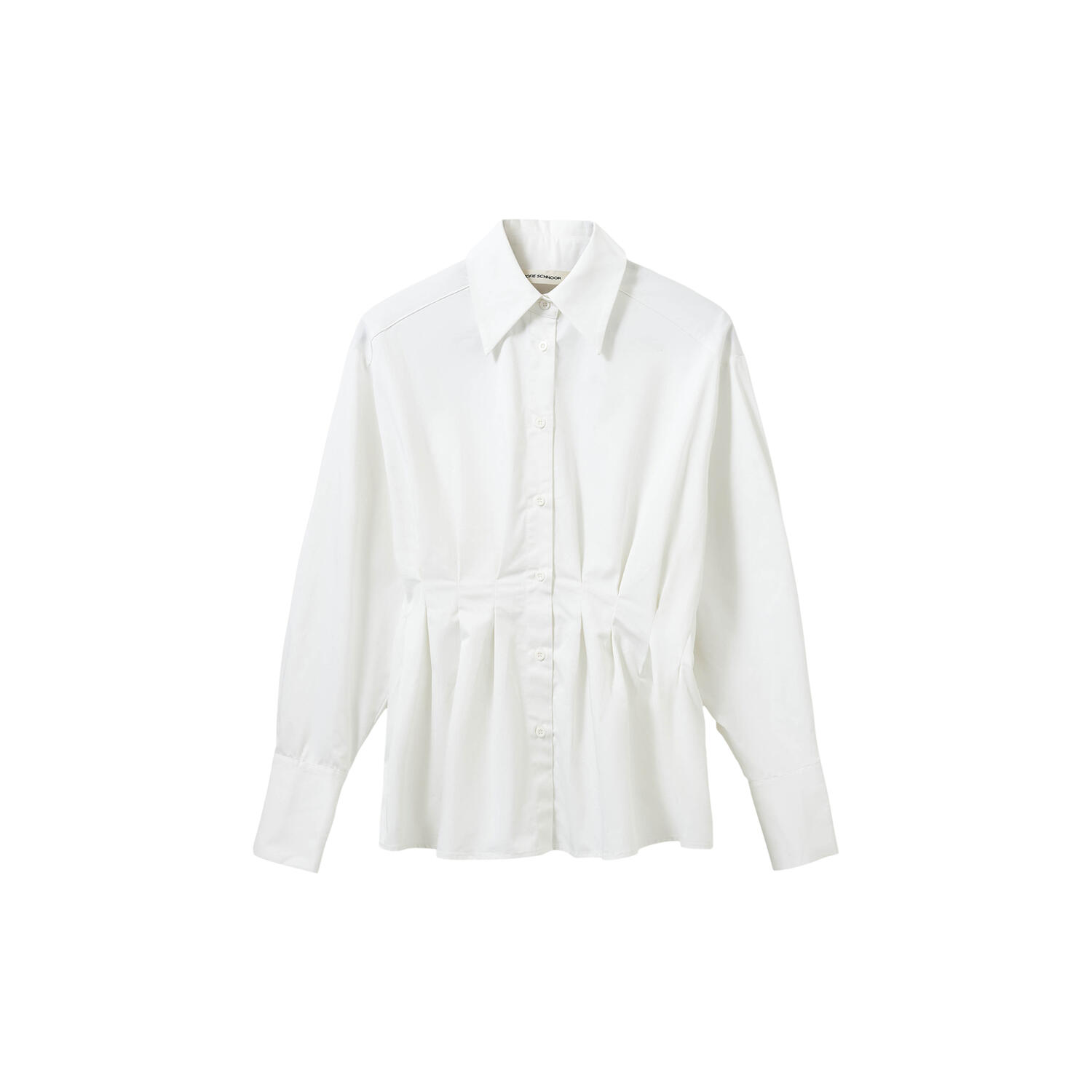 MIKRASW FITTED SHIRT WITH PLEATS, off white
