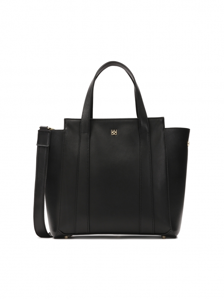 Black trapeze-shaped shoulder bag