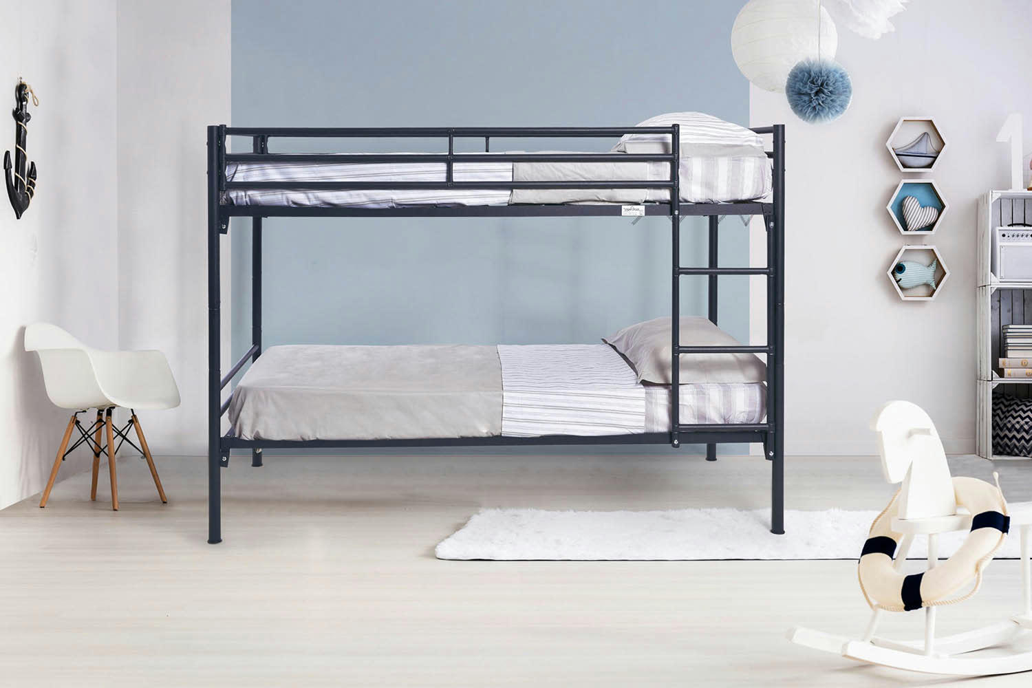 - Lit superposé en métal kit lattes 90 x 200 cm