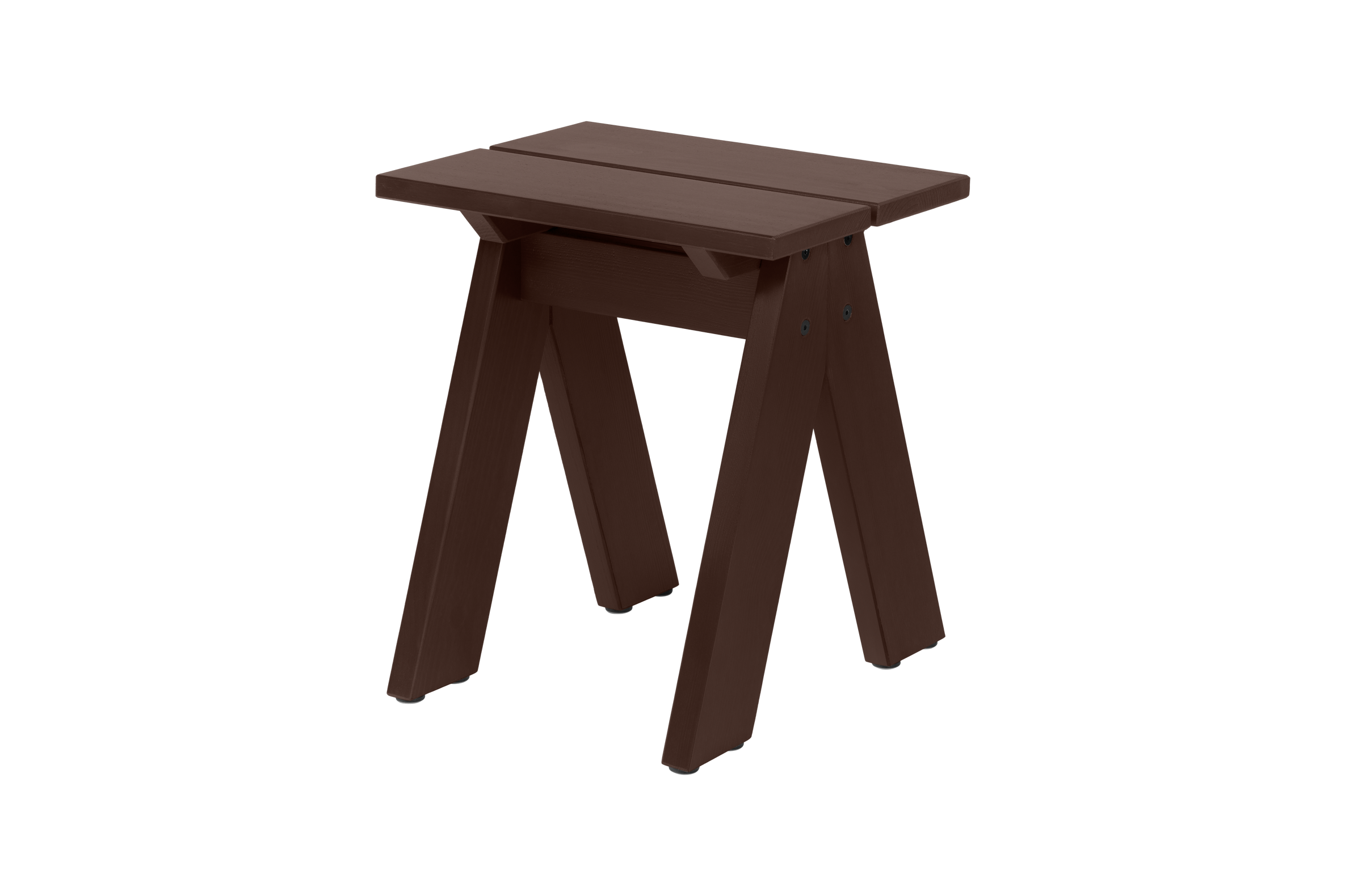 noo.ma Navo Stool - Outdoor kruk van grenenhout, Cocoa Brown, 45 x 42 x 12 cm