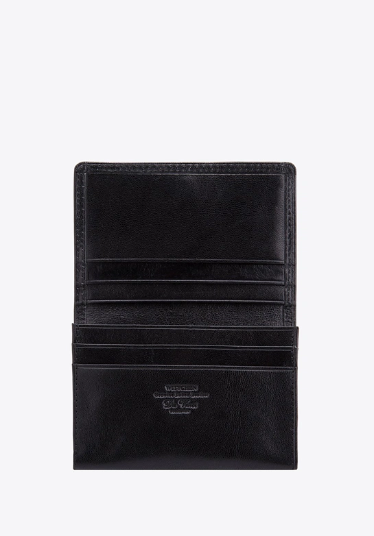 Etui na wizytówki skórzane z monogramem czarne