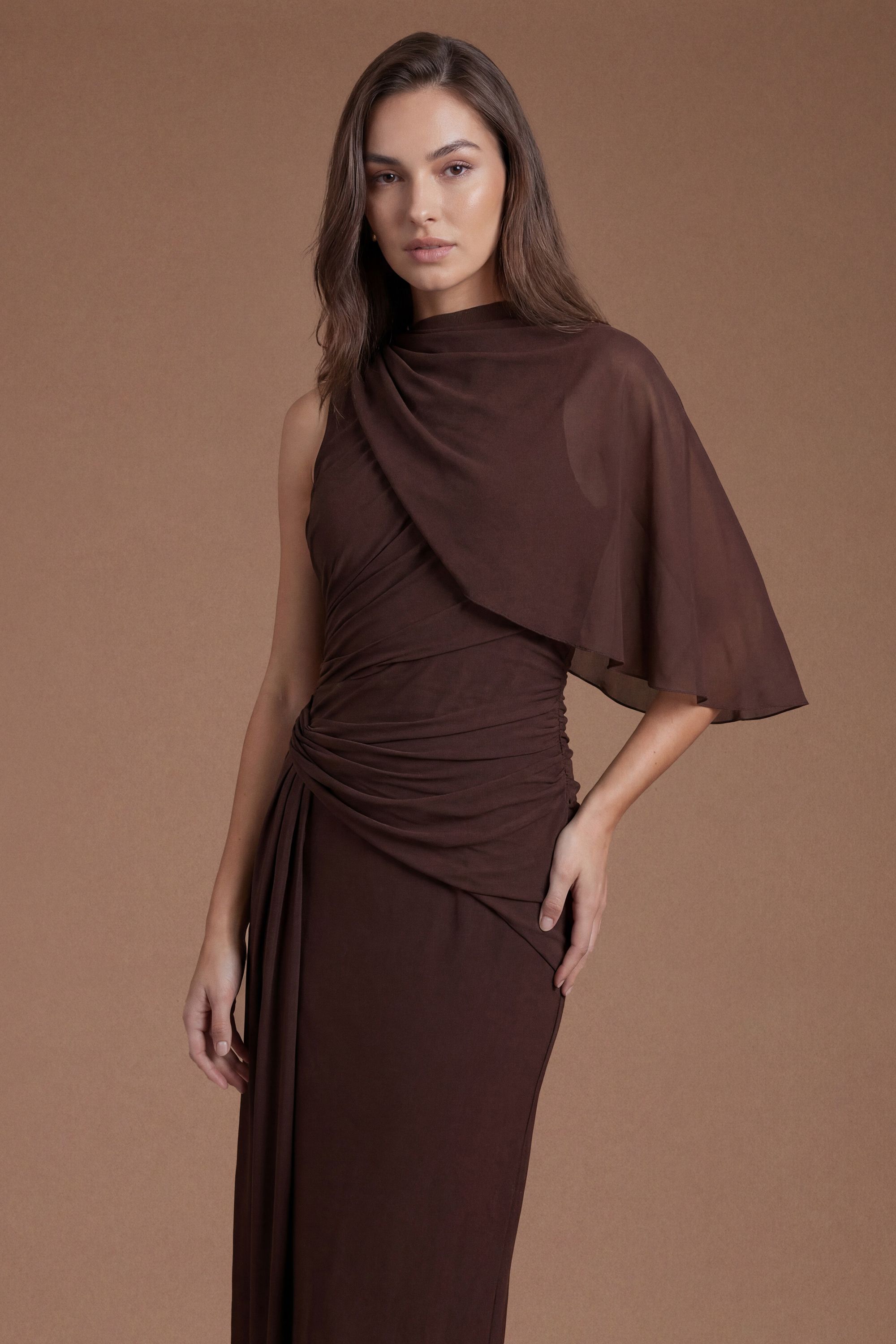 Coast High Neck Drape Contour Collective Bridesmaid Dress