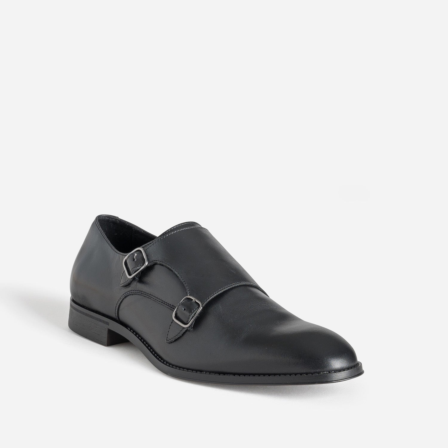 Monk noir cuir