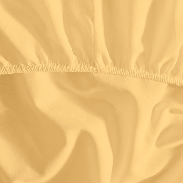 Drap housse en coton bonnet 30 cm Miel 80x200 cm STUDIO