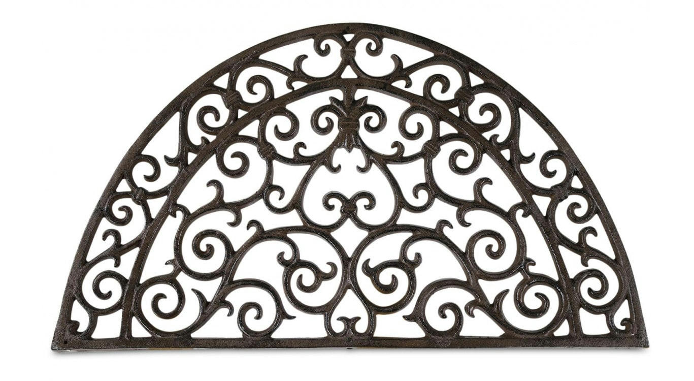 - Paillasson Demi-Lune Fonte Marron 66x37.5x2cm