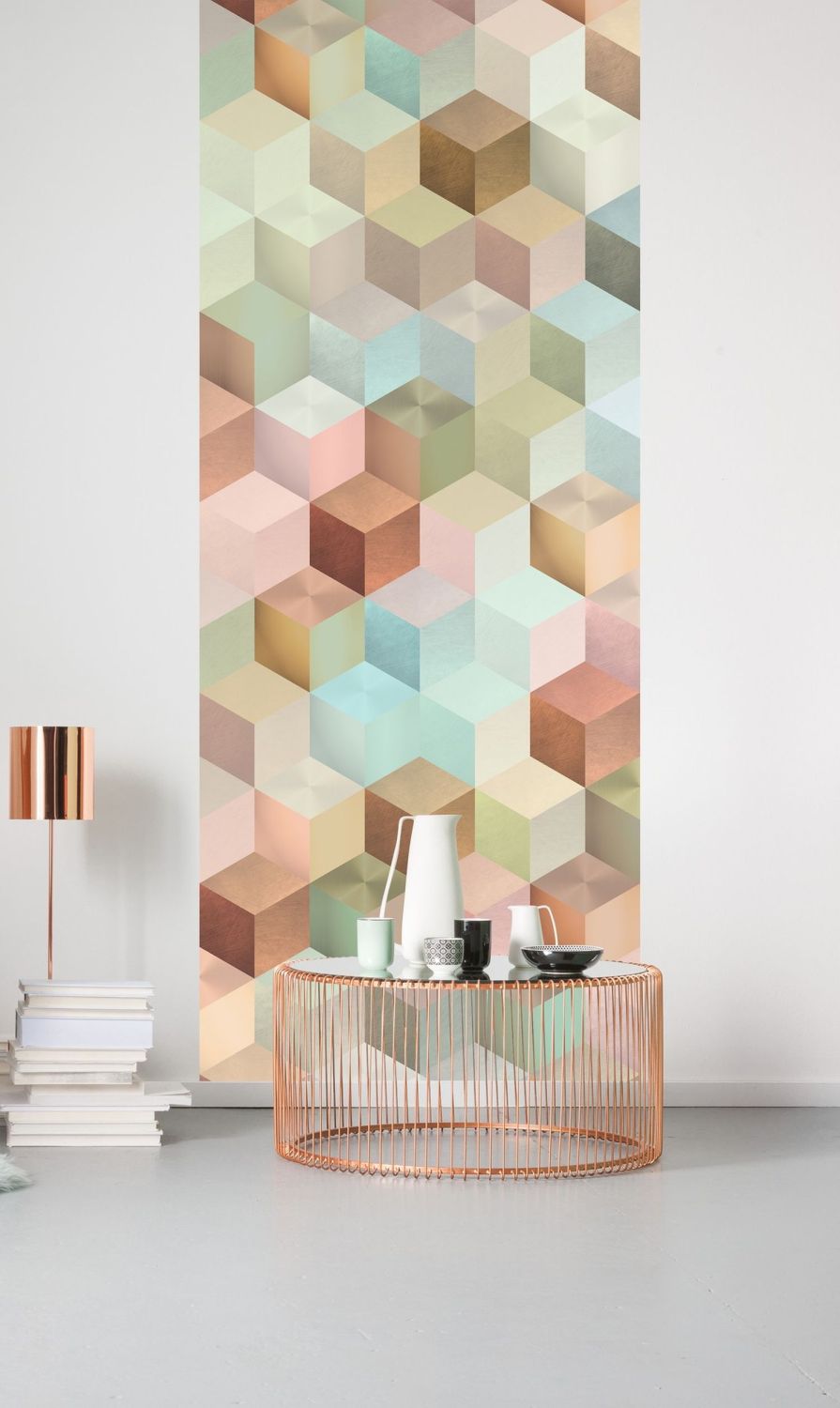 Sanders & Sanders fotobehang paneel kubussen multicolor - 100 x 250 cm - 611905