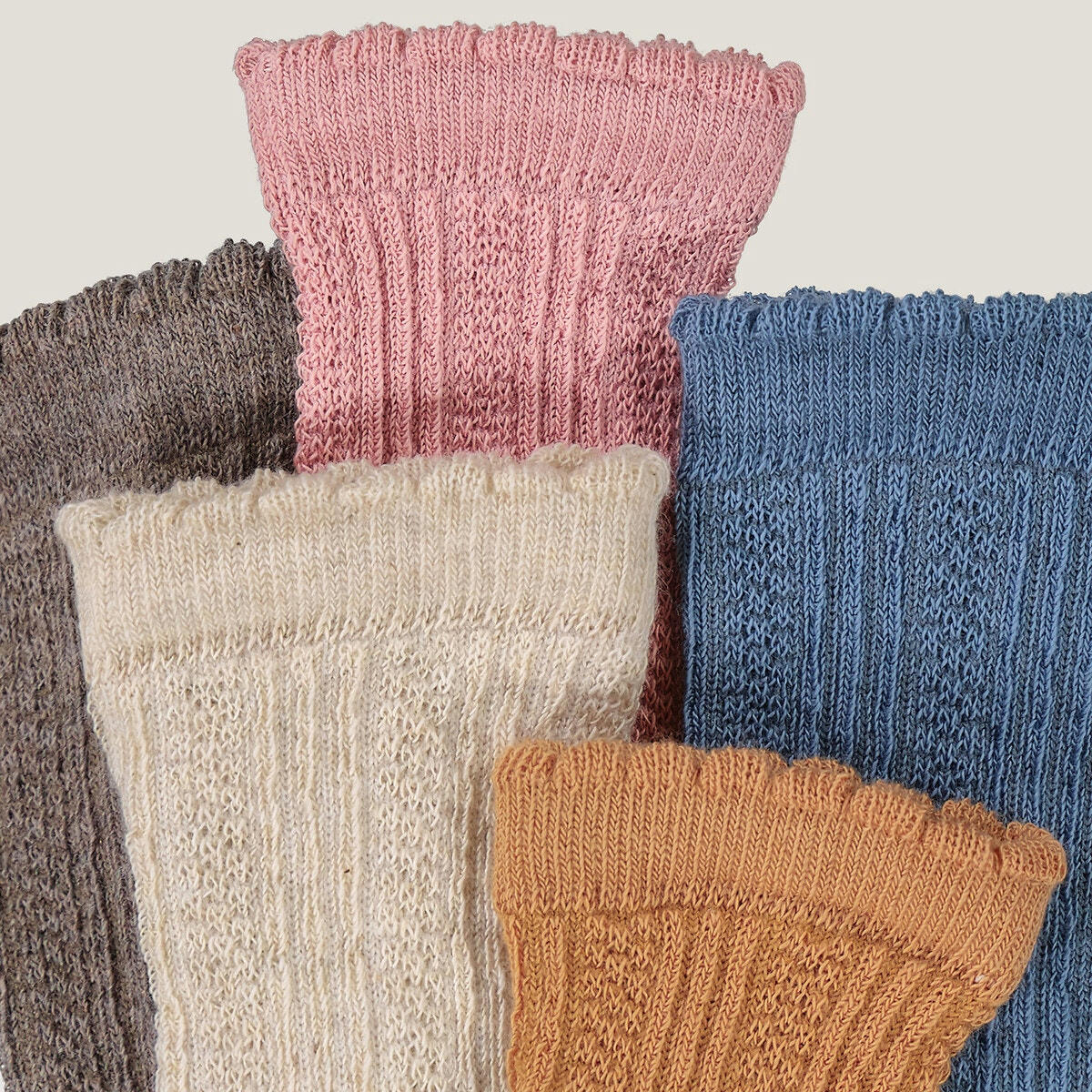 Lot de 5 paires chaussettes unies texturées