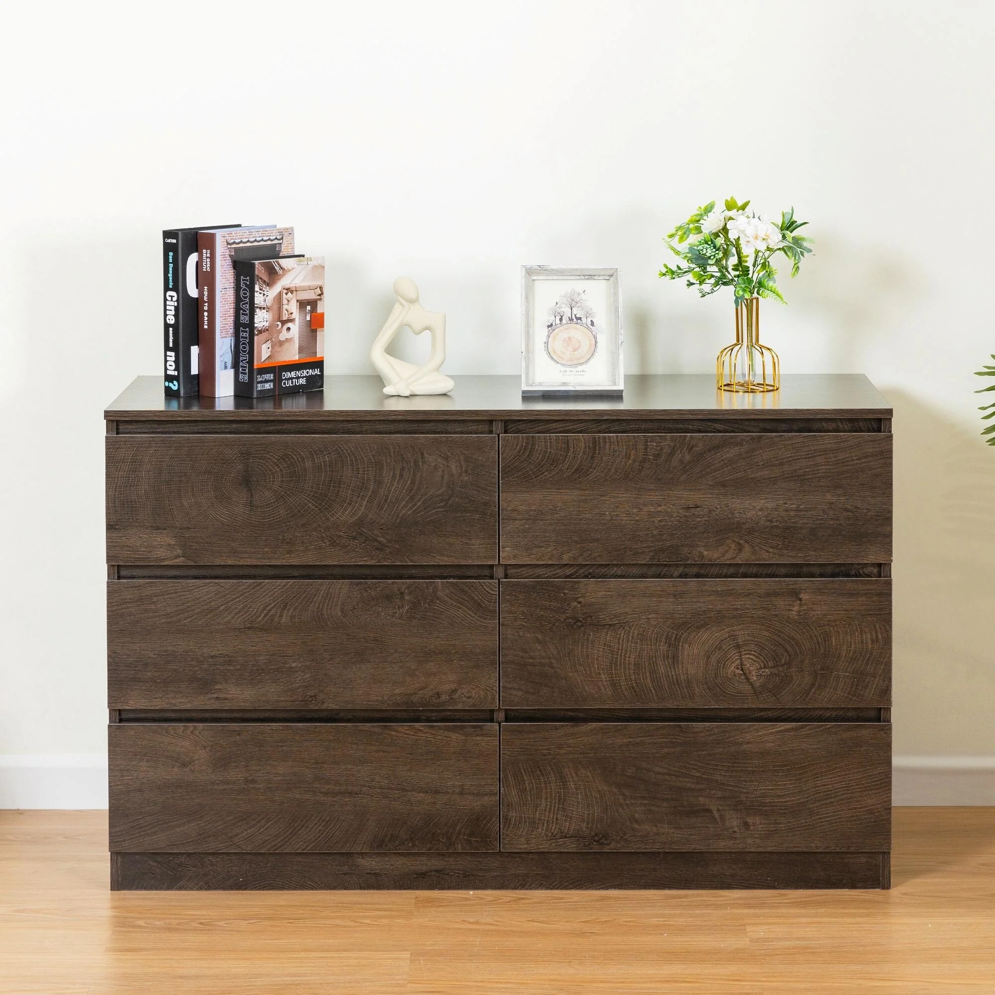 Durable 6-Drawer Dresser with Scratch