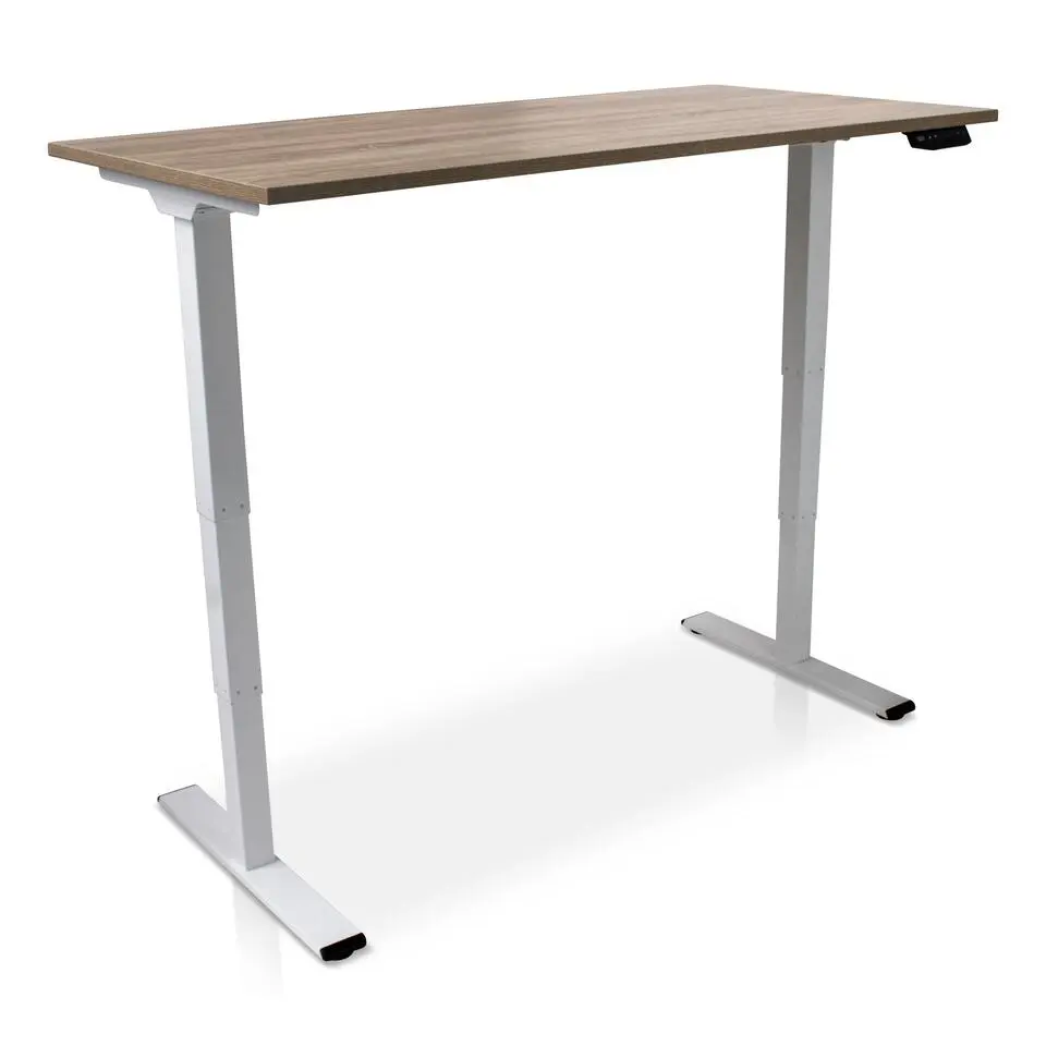 MRC COMFORT elektrisch ARBO zit-sta bureau - 160x80cm - wit - midden eiken