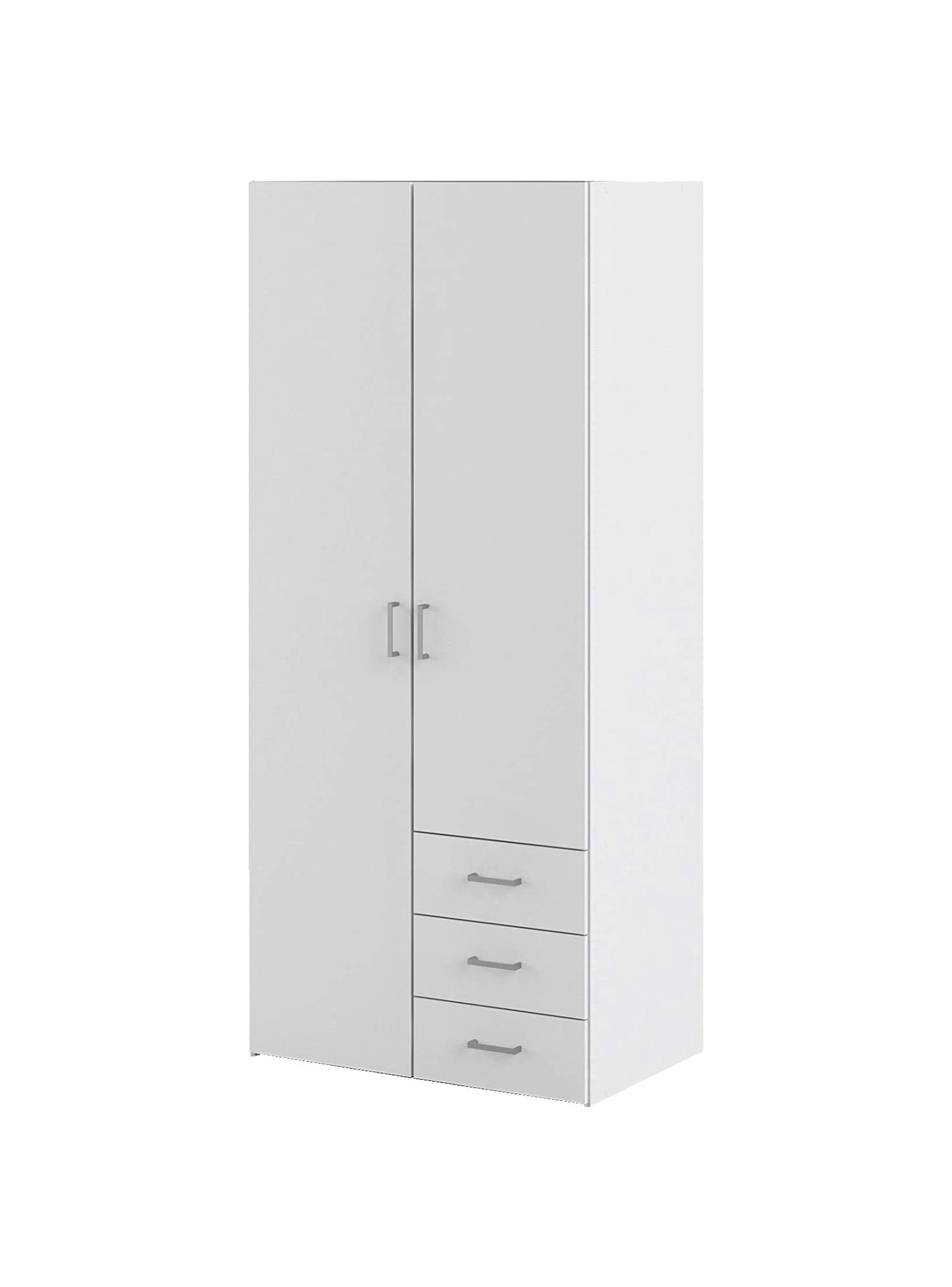 - Armoire à 2 portes effet bois blanc