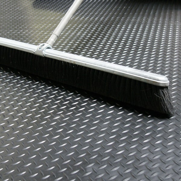Rubber-Cal "Diamond-Plate" Rubber Flooring Rolls - 3 mm x 4 ft x 5 ft Rolls - Black - 48 x 60