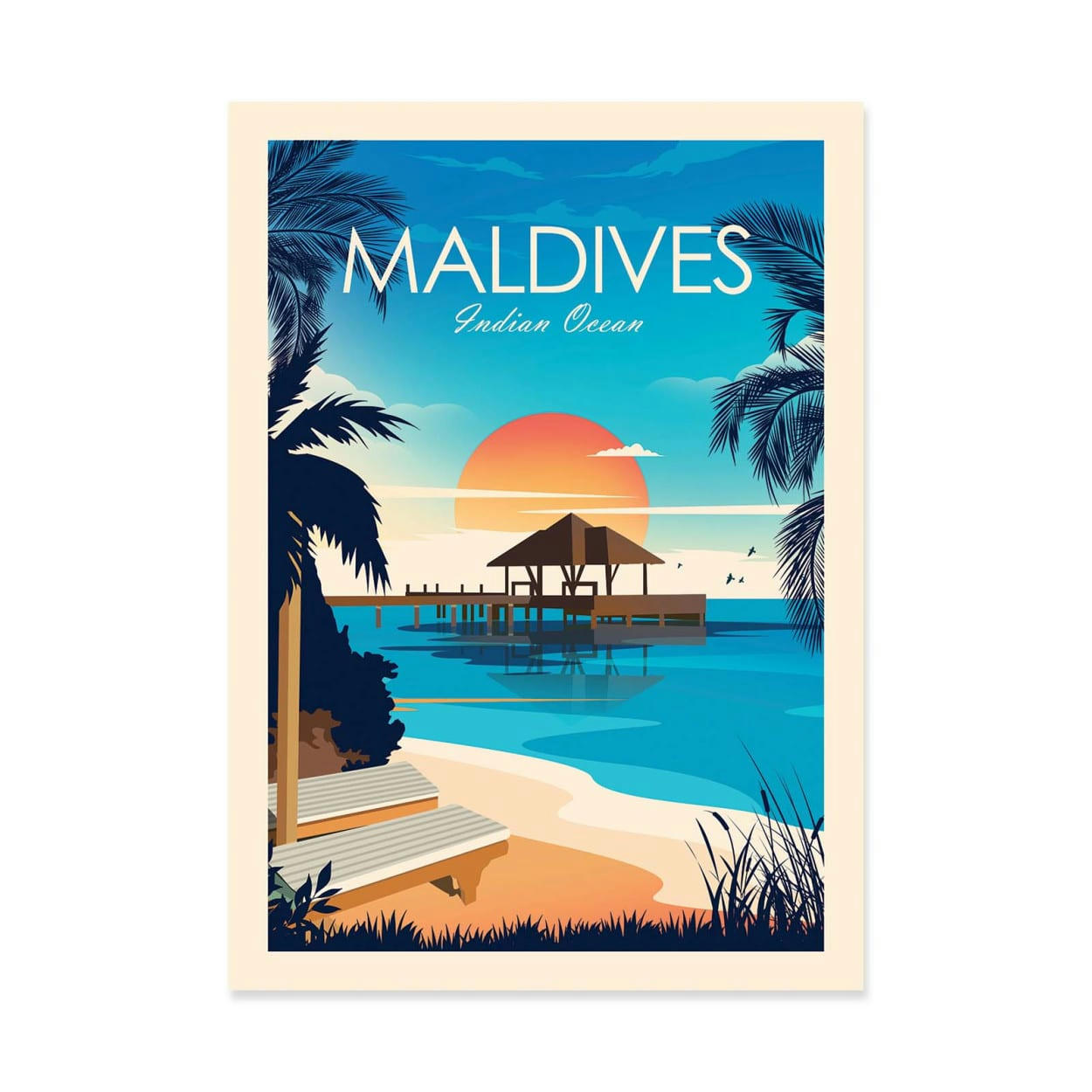 STUDIO INCEPTION - MALDIVES - STUDIO INCEPTION - Affiche d'art 30 x 40 cm