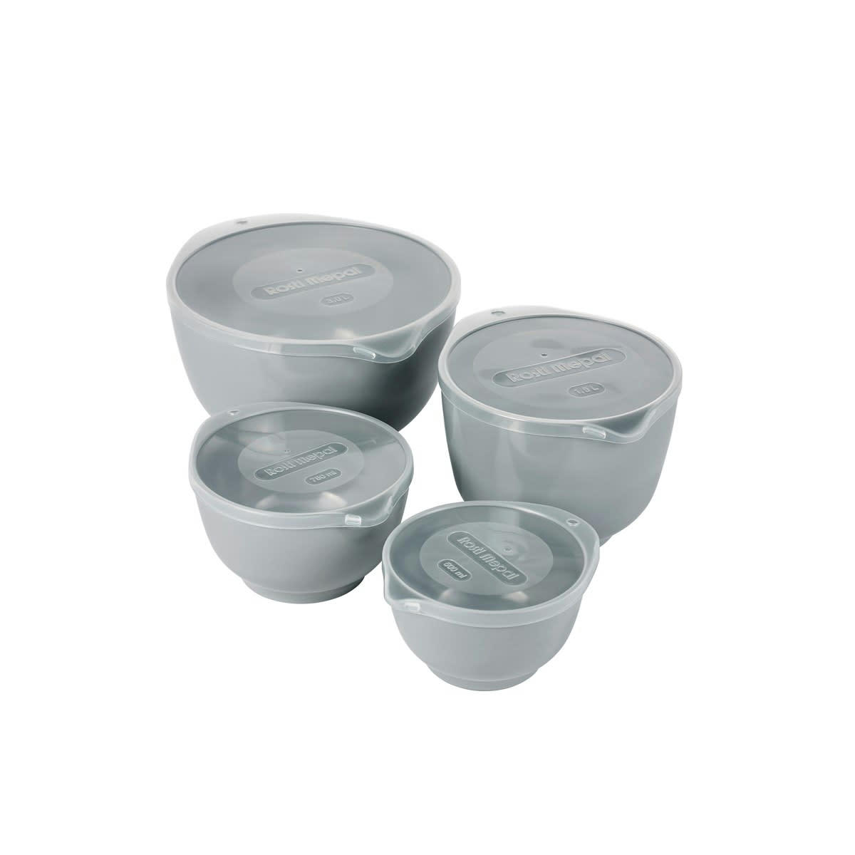 MARGRETHE - Saladiers en plastique gris - Lot de 4