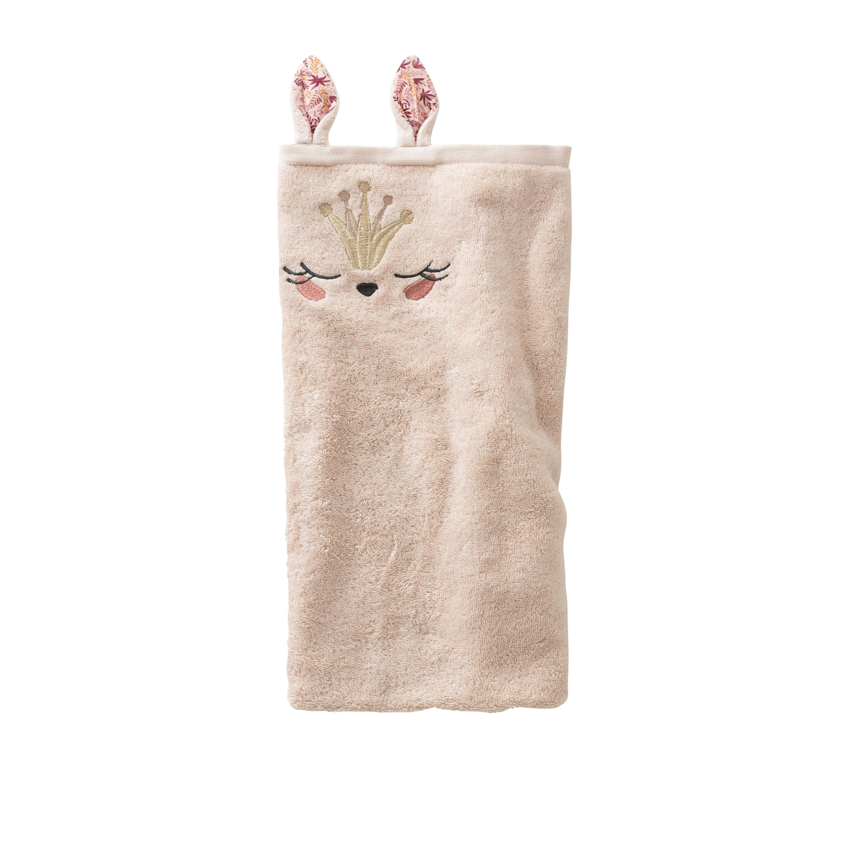 HAPPYFUL - Serviette de toilette Nude bouclette brodé beige 50 x 90 cm