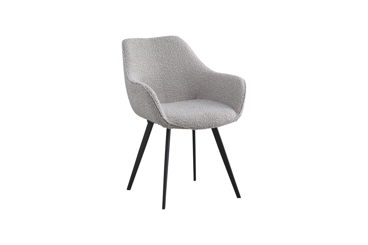 Livingfurn eetkamerstoel Luca boucle beige - 2 stuks
