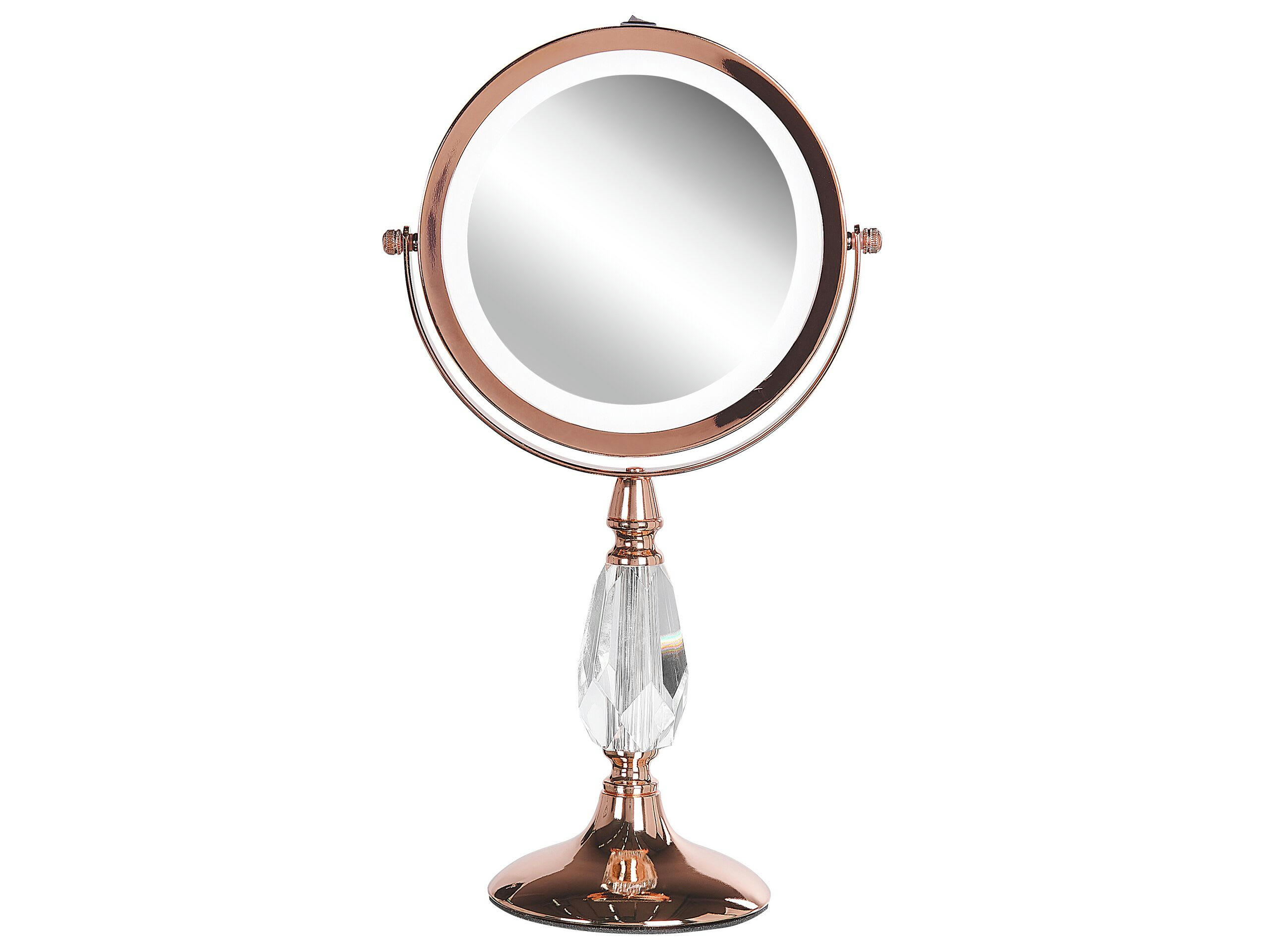 MAURY - Miroir de table en métal rose doré 37x18