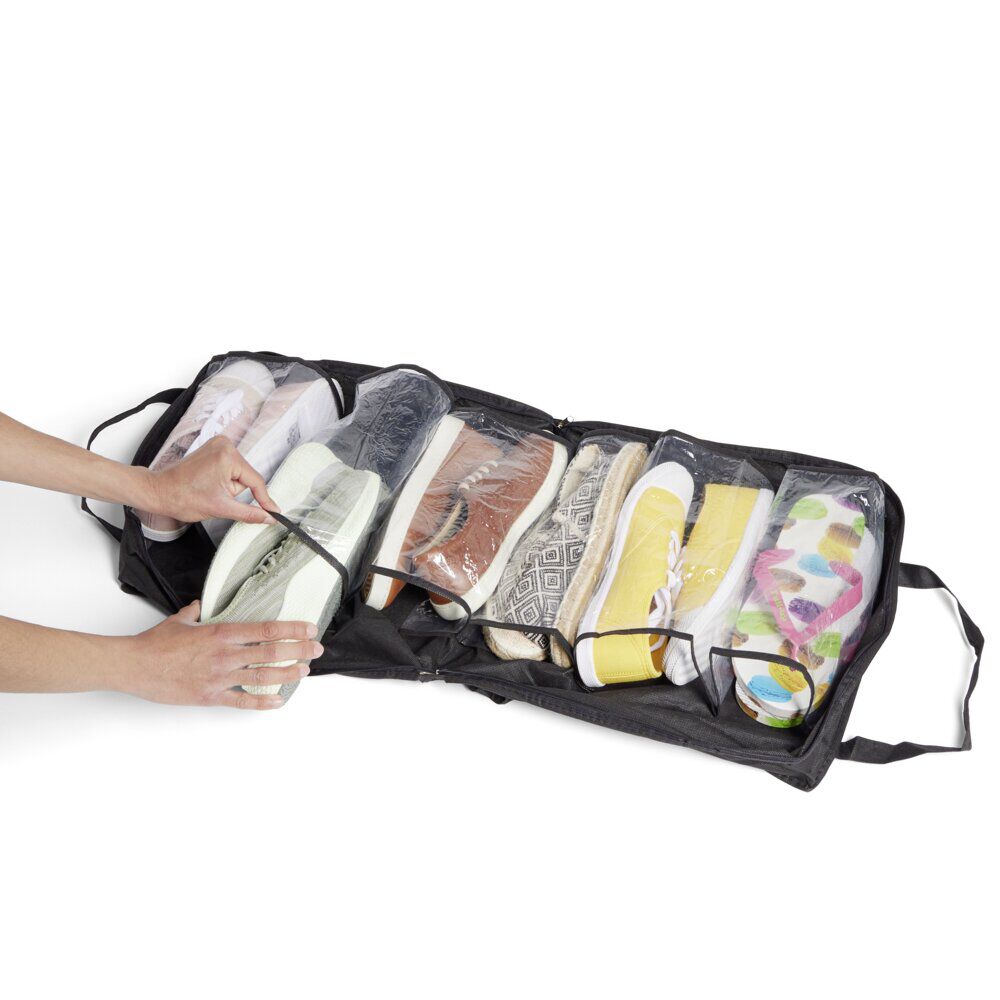 Sac range chaussures noir pour 4 paires 35x25xH16cm