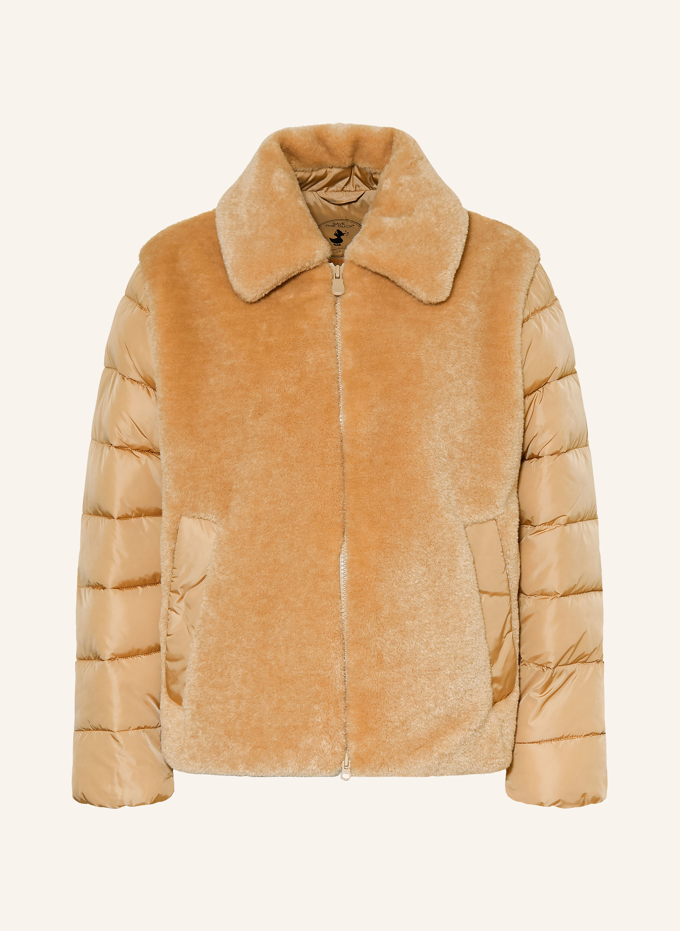 SAVE THE DUCK Teddyfell-Jacke HANA im Materialmix